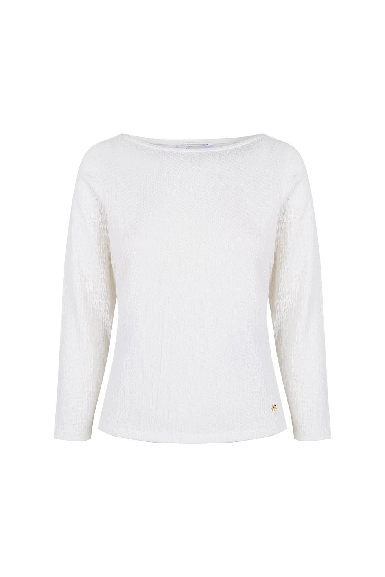 Pedro del Hierro Top arrugadito de cuello barco Blanco