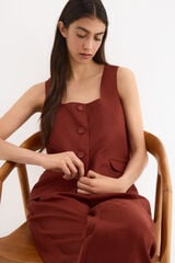 Pedro del Hierro Linen belted gilet Orange