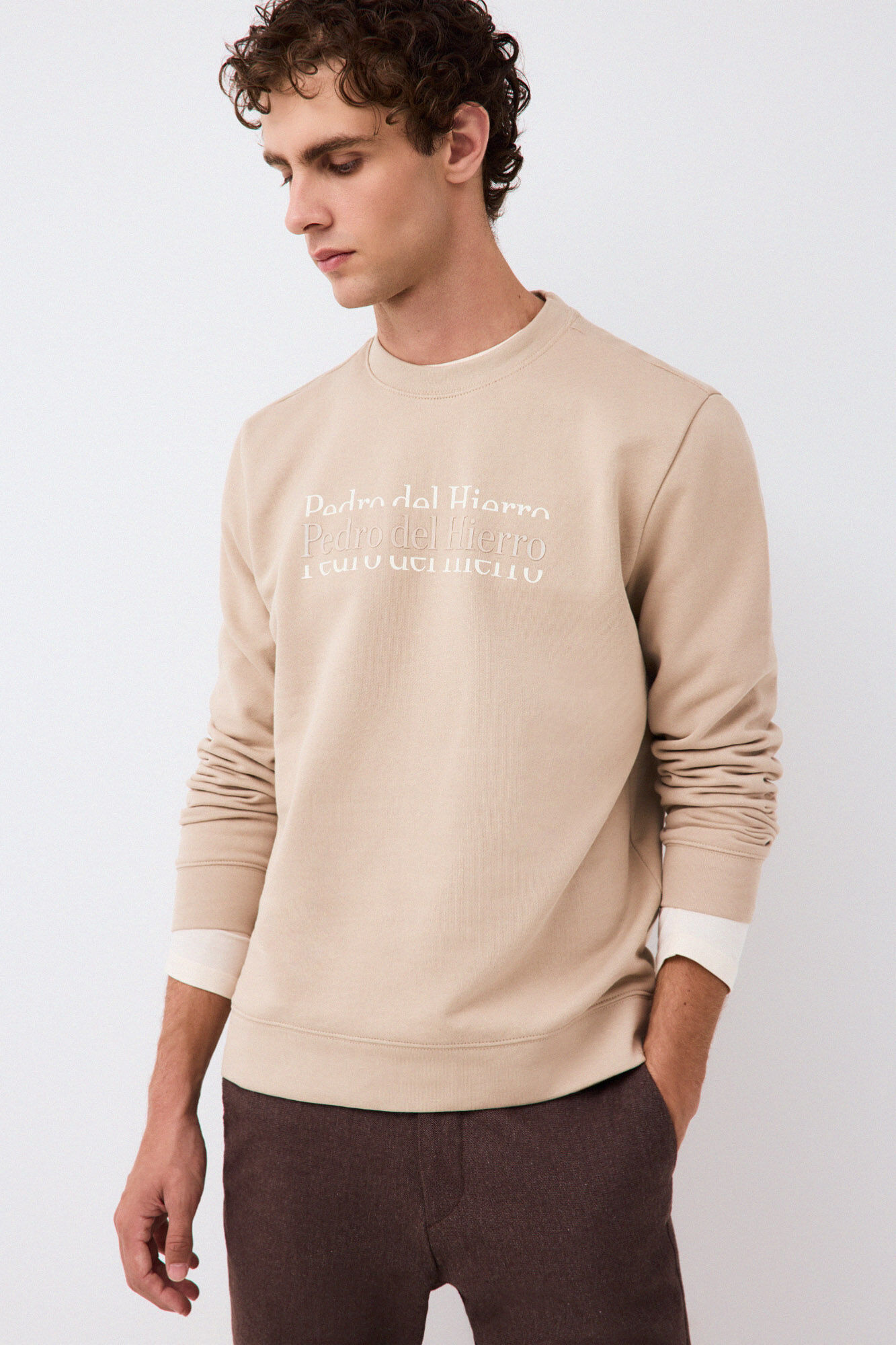 Pedro del Hierro Crew neck logo sweatshirt