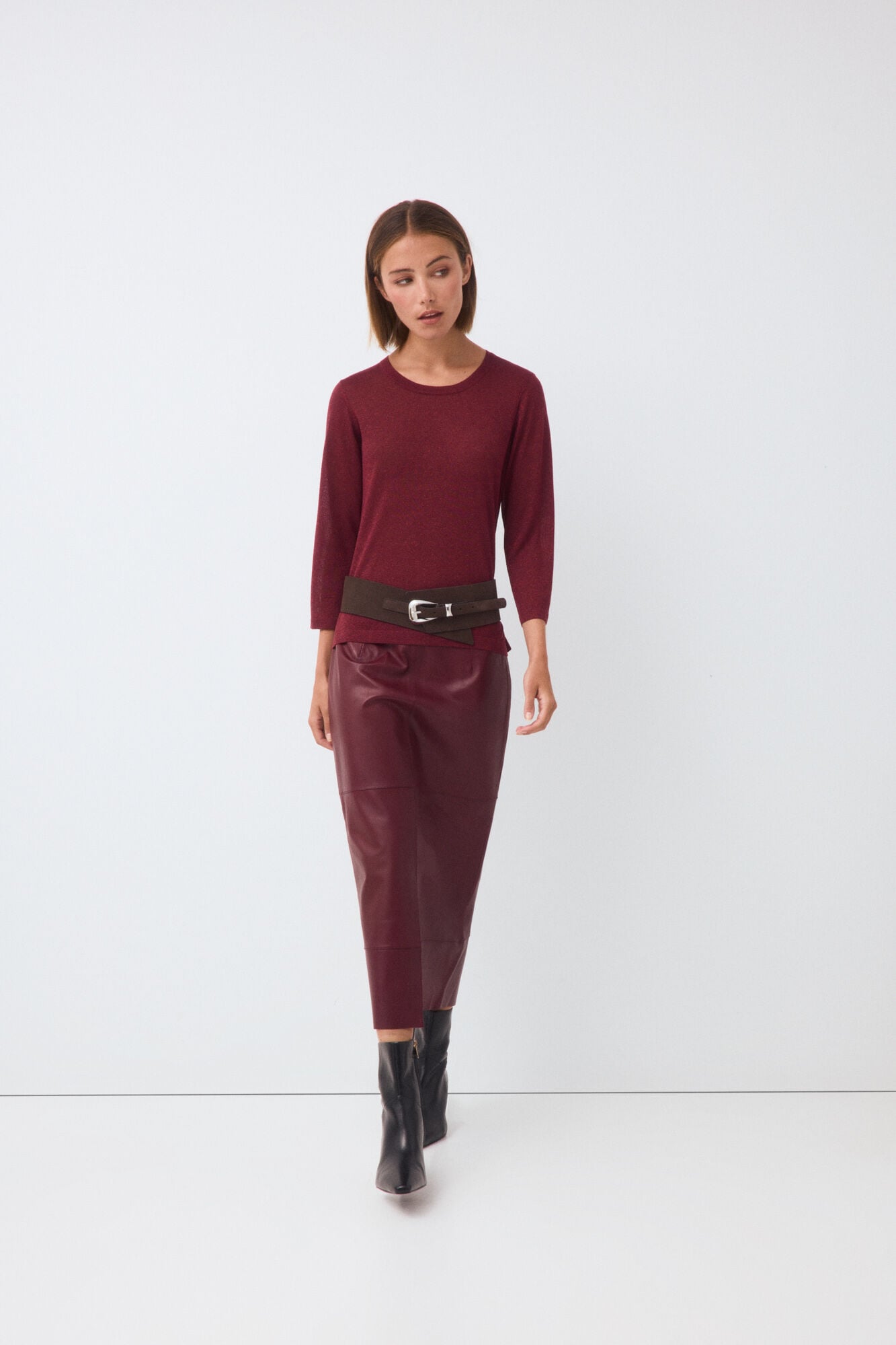 Pedro del Hierro Chocolate wide belt