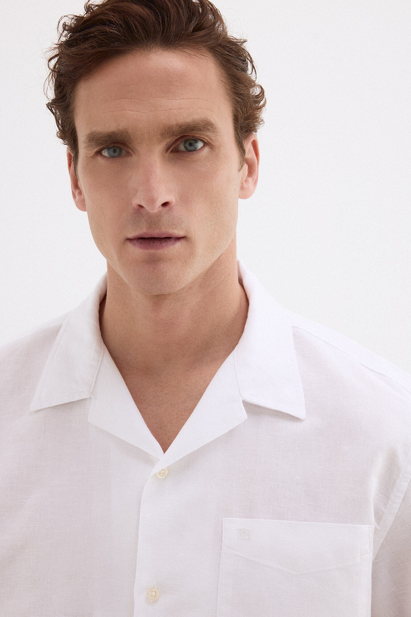 Pedro del Hierro Camisa de lino algod&oacute;n manga corta