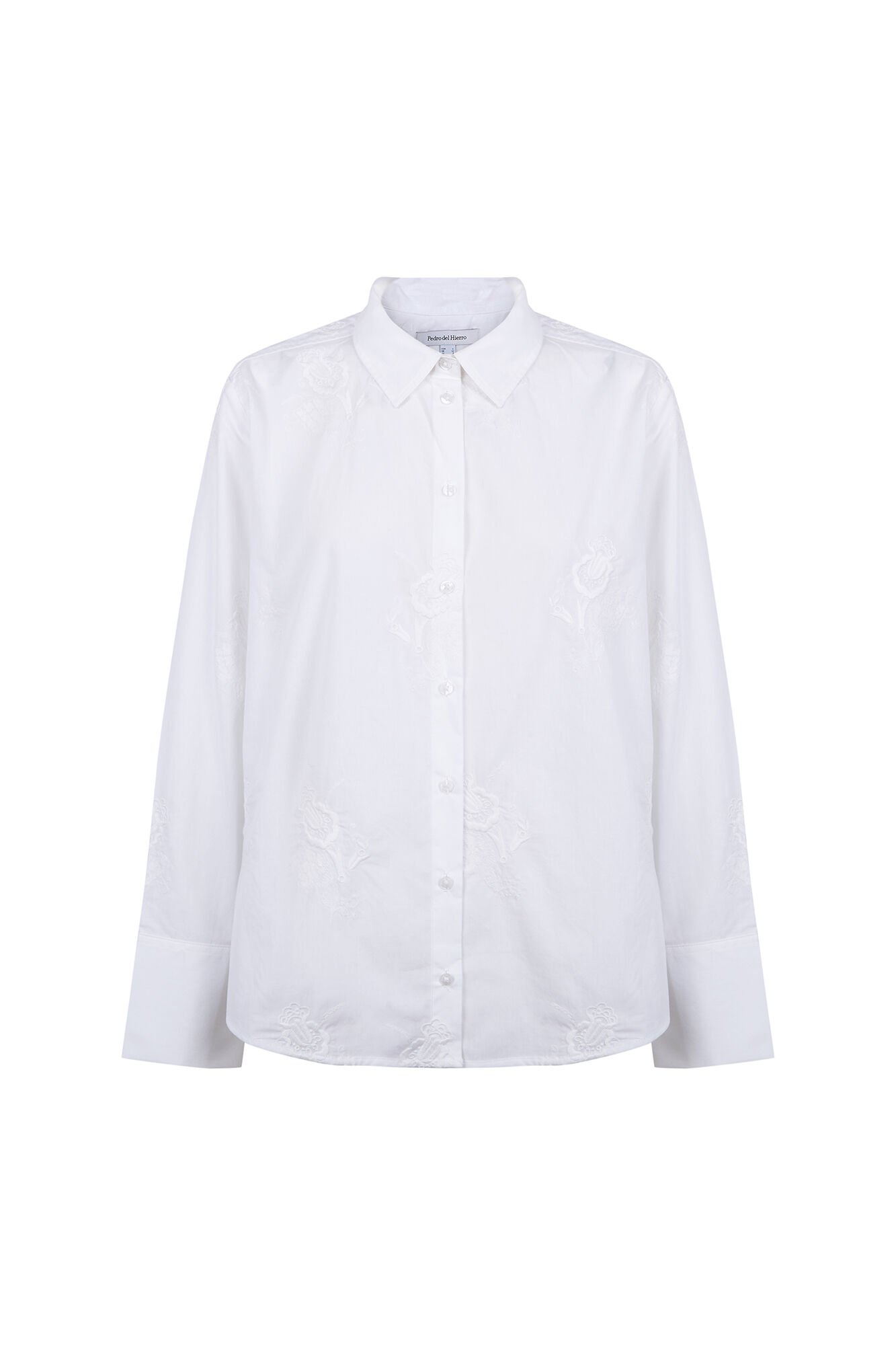 Pedro del Hierro Loose embroidered shirt White
