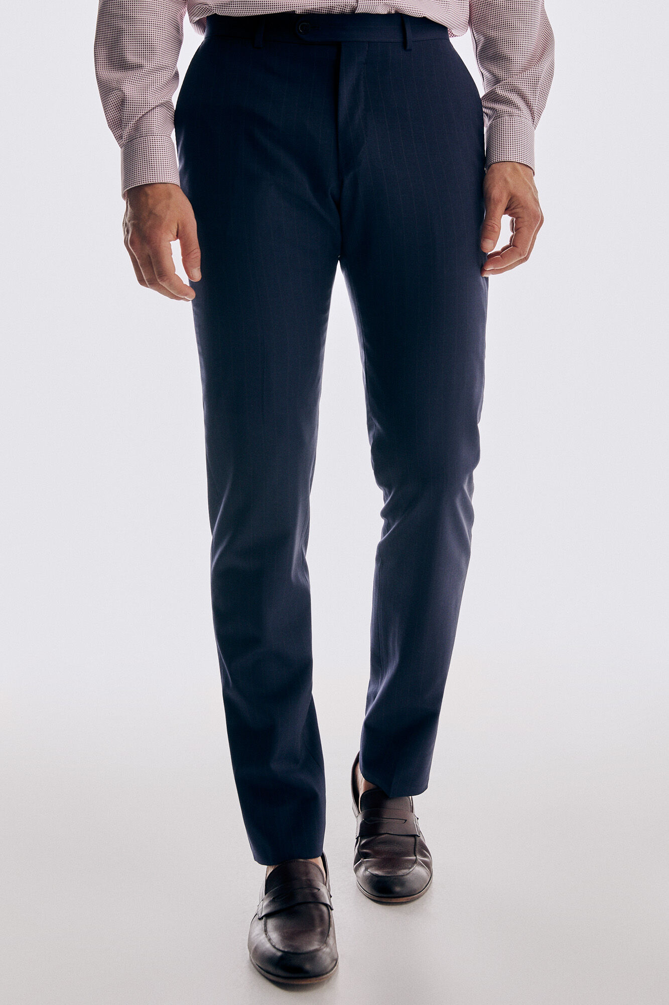 Pedro del Hierro Cal&ccedil;as riscas tailored fit Azul