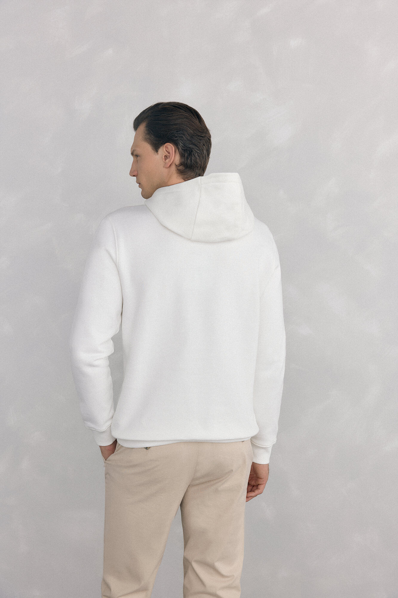 Pedro del Hierro Sudadera capucha con logo Crudo