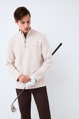Pedro del Hierro Technical Golf funnel neck sweatshirt Beige