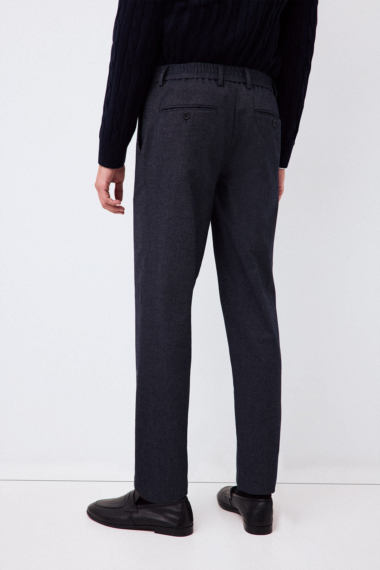 Pedro del Hierro Regular fit chino trousers with elasticated waist Blue