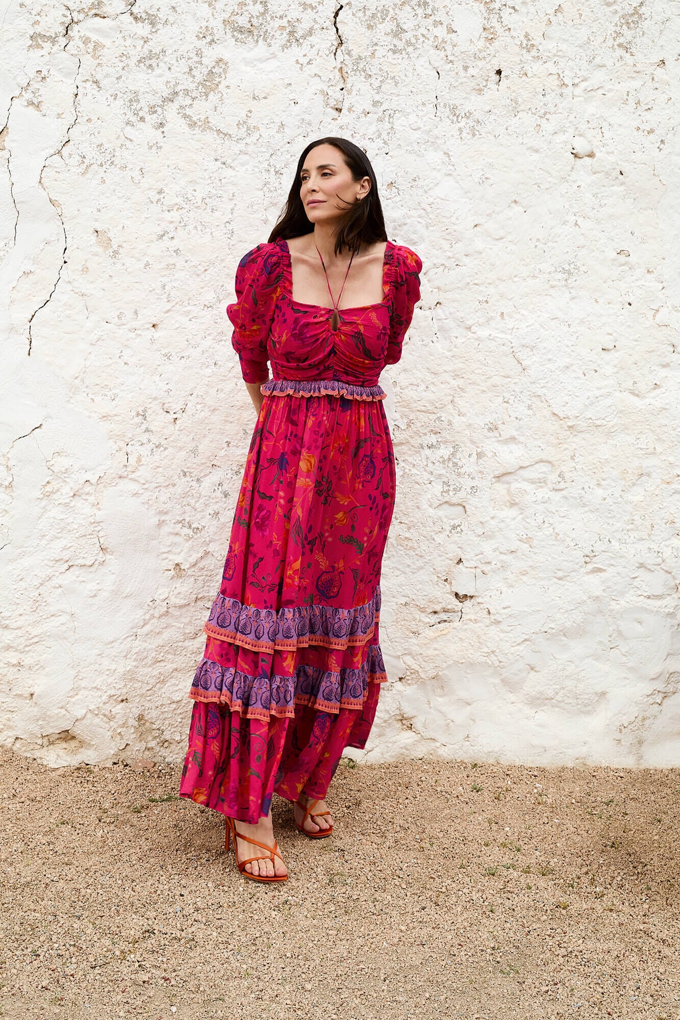 TFP by Tamara Falc&oacute; Vestido comprido estampado floral
