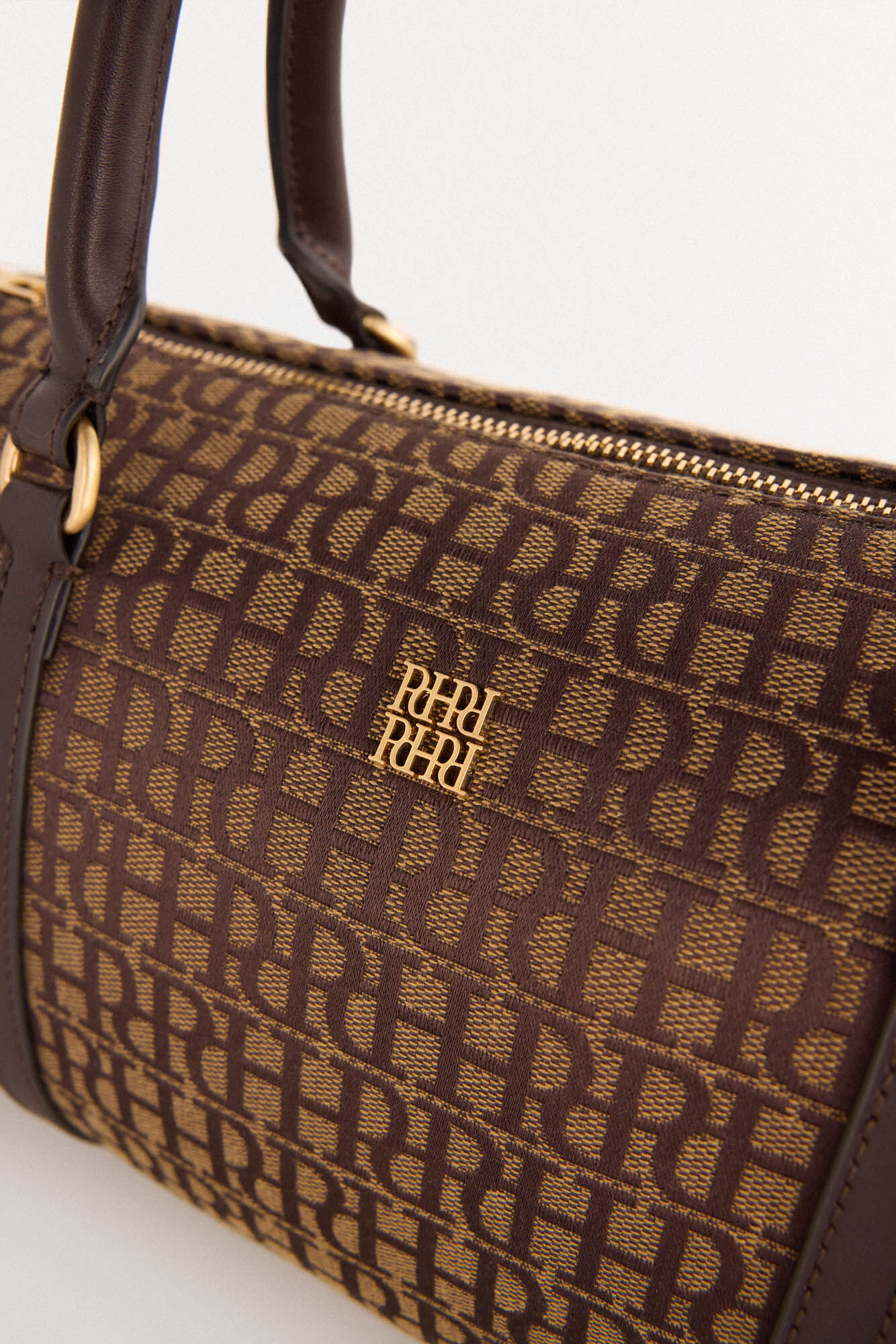 Pedro del Hierro Jacquard bowling bag Brown