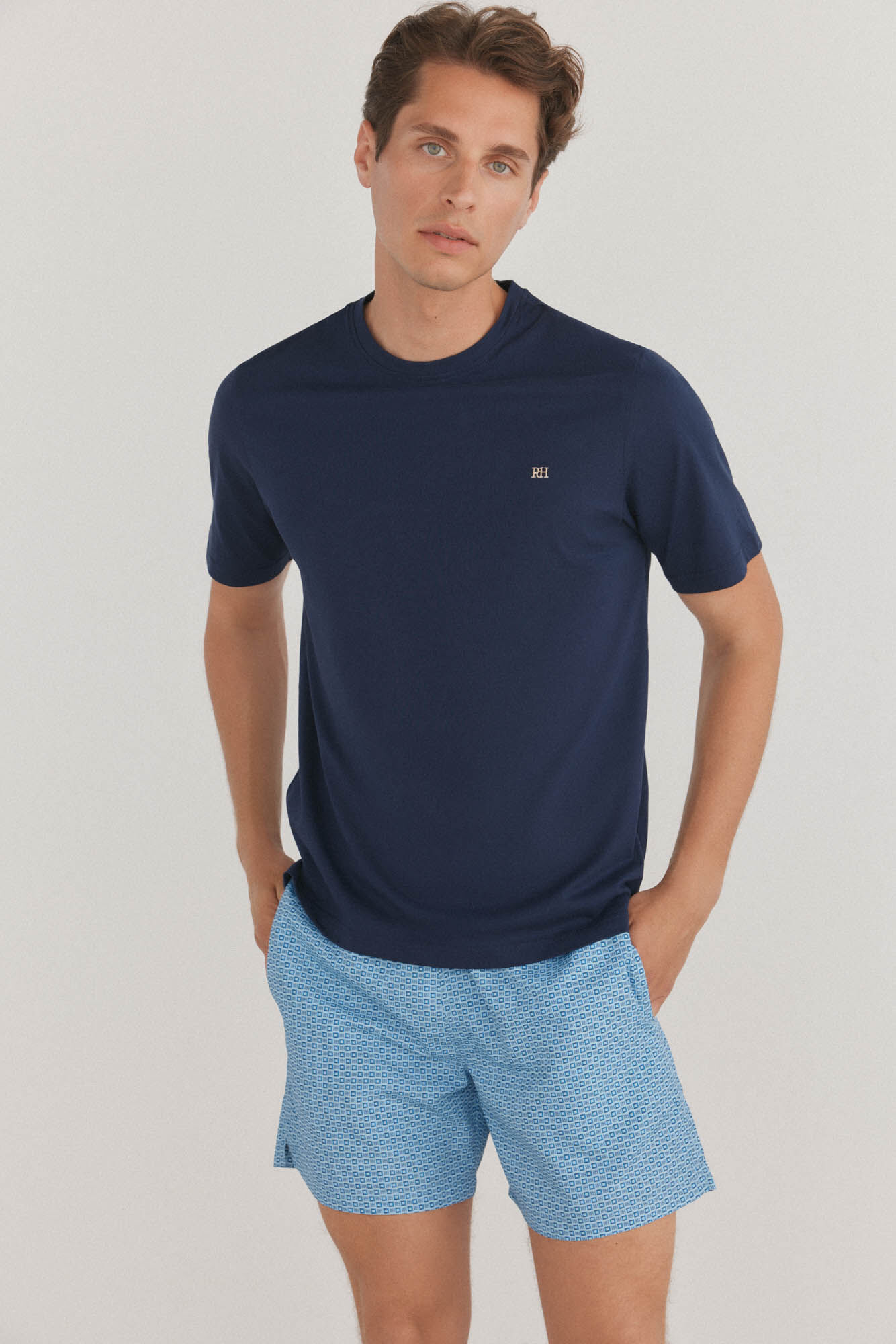 Pedro del Hierro Basic T-shirt Blue