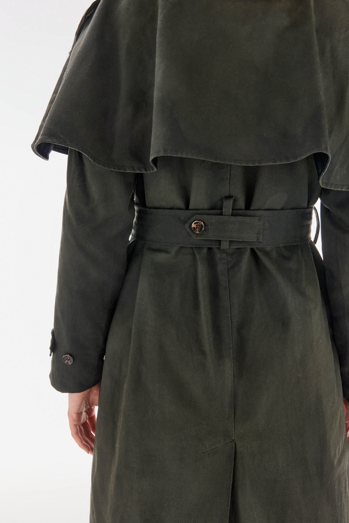 TFP by Tamara Falc&oacute; Long waxed trench coat Green