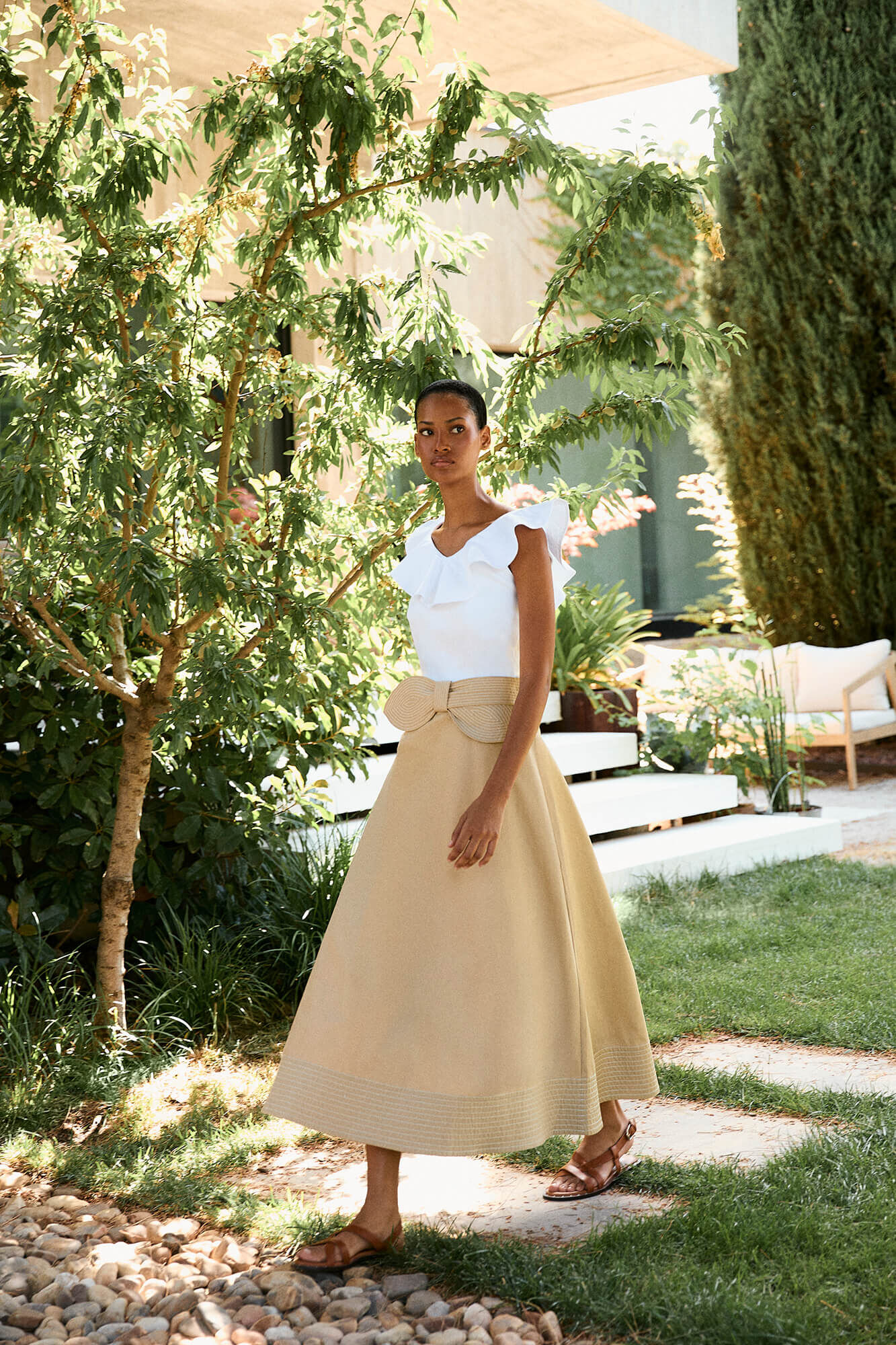 Pedro del Hierro Bow cape skirt