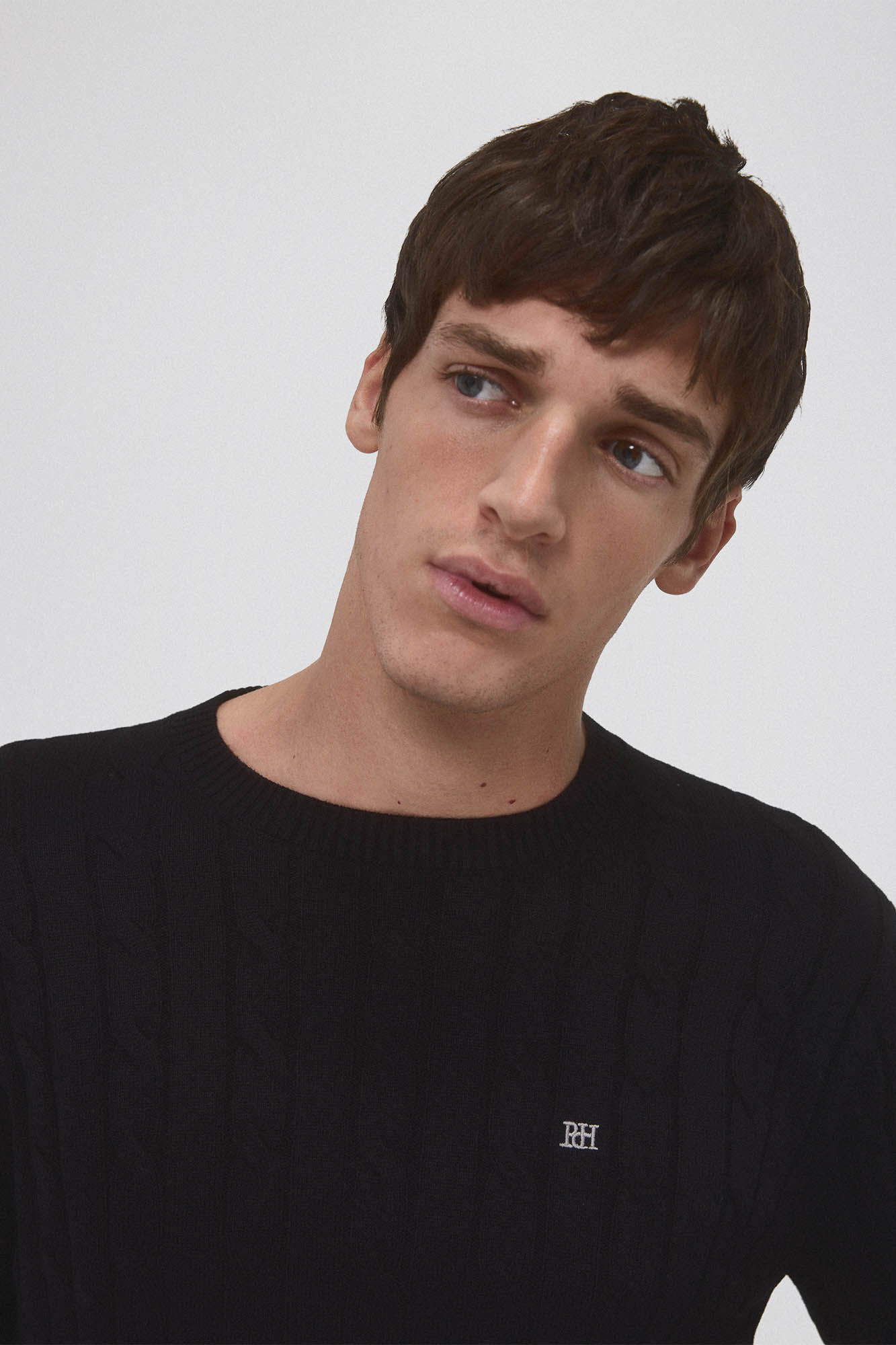 Pedro del Hierro Jersey algod&oacute;n premium cables cuello redondo Negro