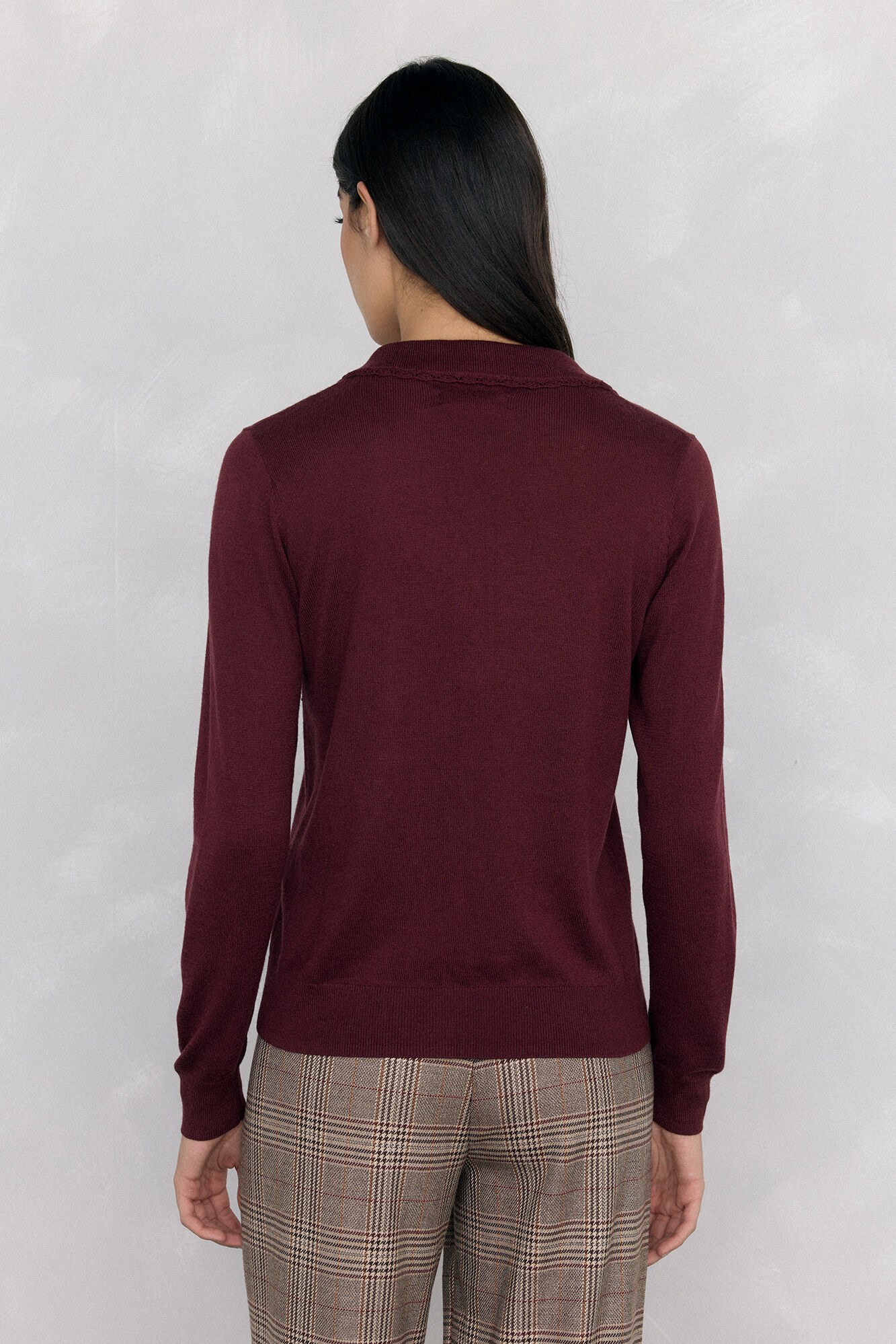 Pedro del Hierro Jersey-knit polo neck jumper Burgundy