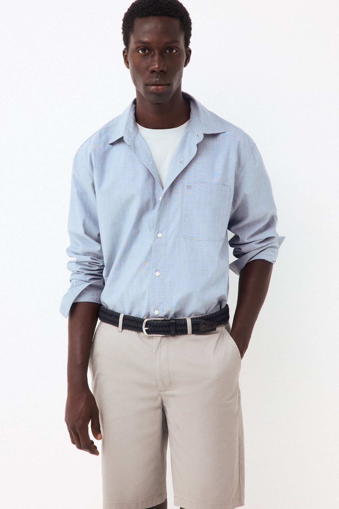 Pedro del Hierro Striped poplin relax fit shirt