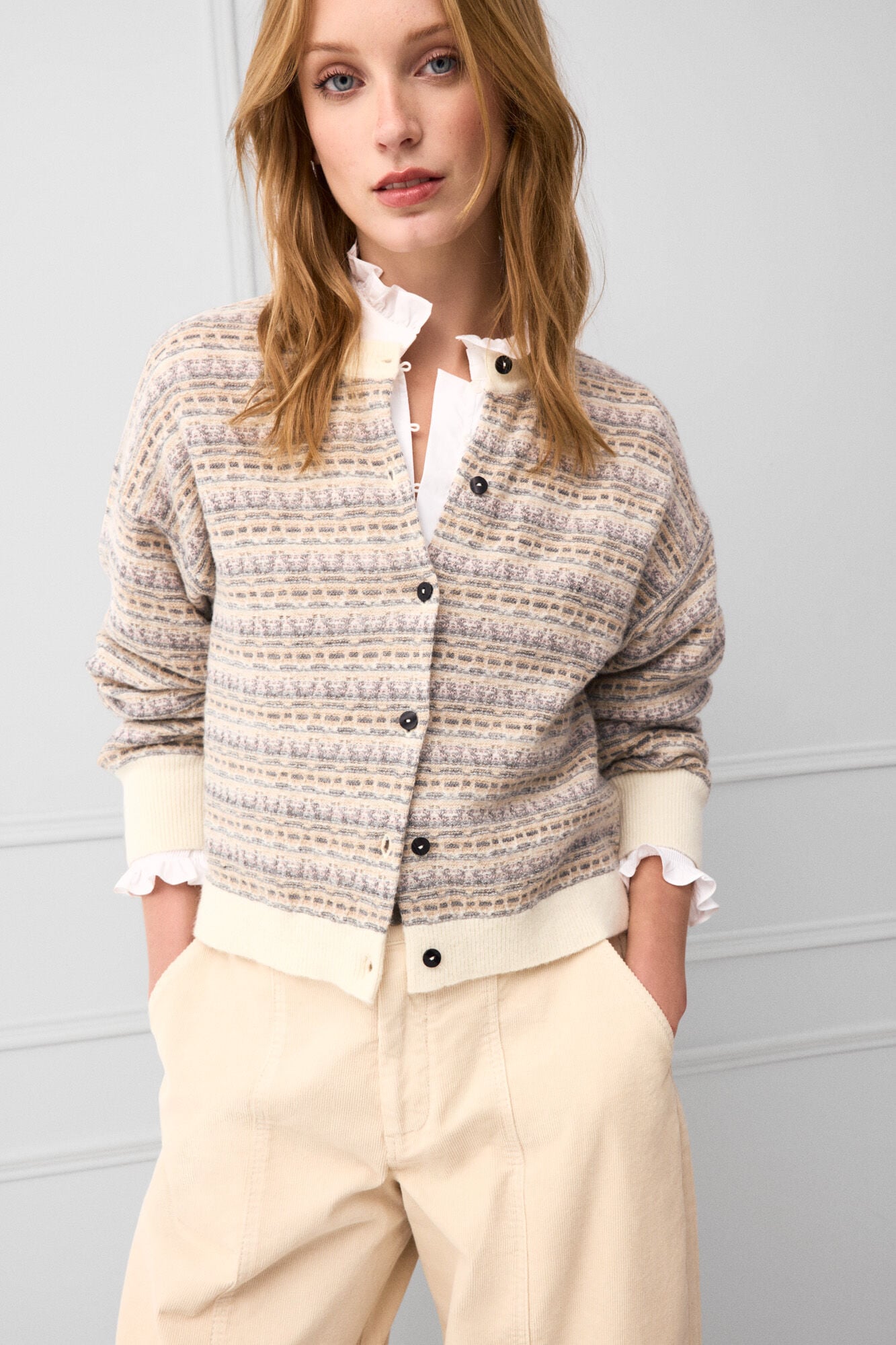 TFP by Tamara Falc&oacute; Fantasy zigzag jacquard jacket