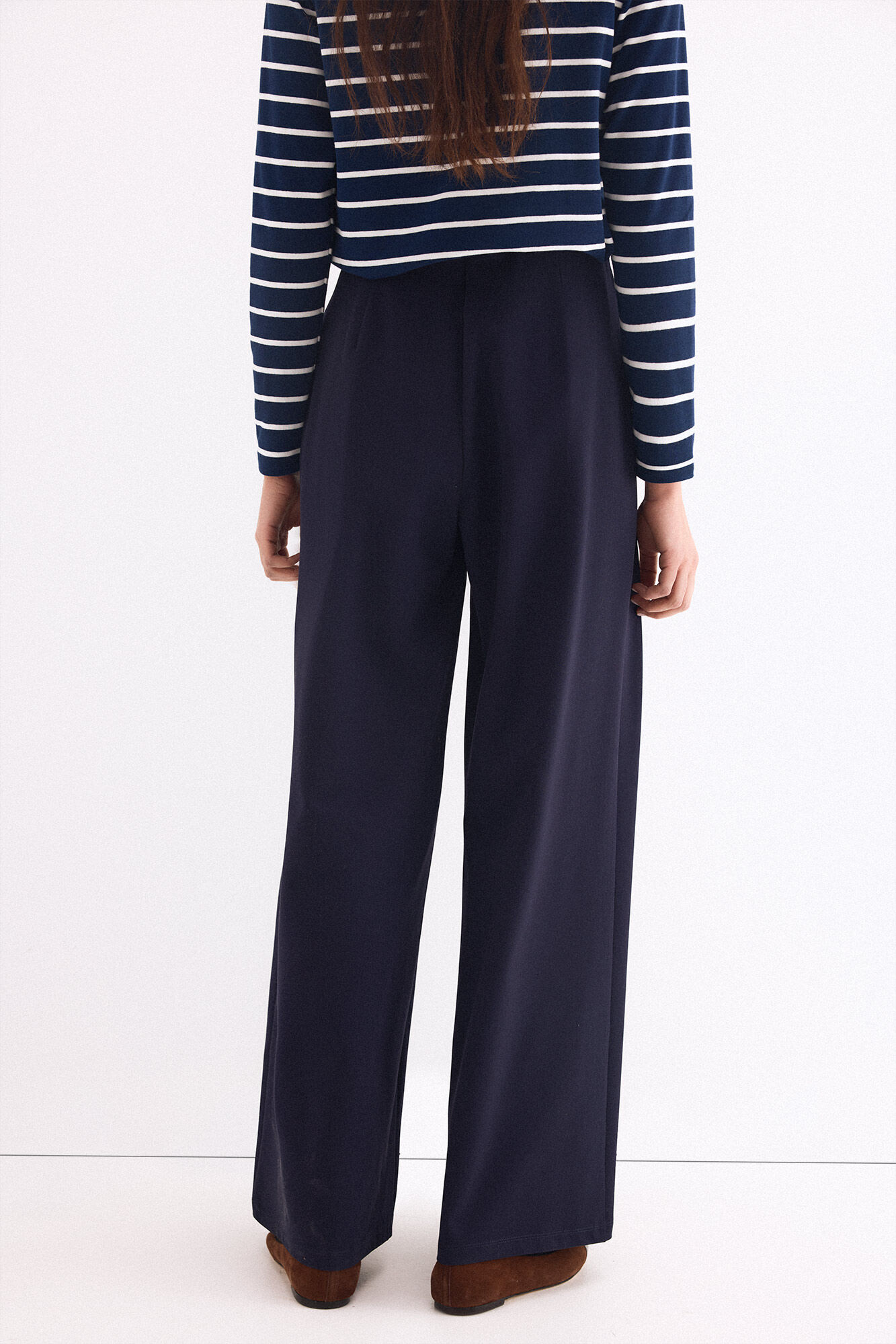 Pedro del Hierro Navy crepe trousers Blue