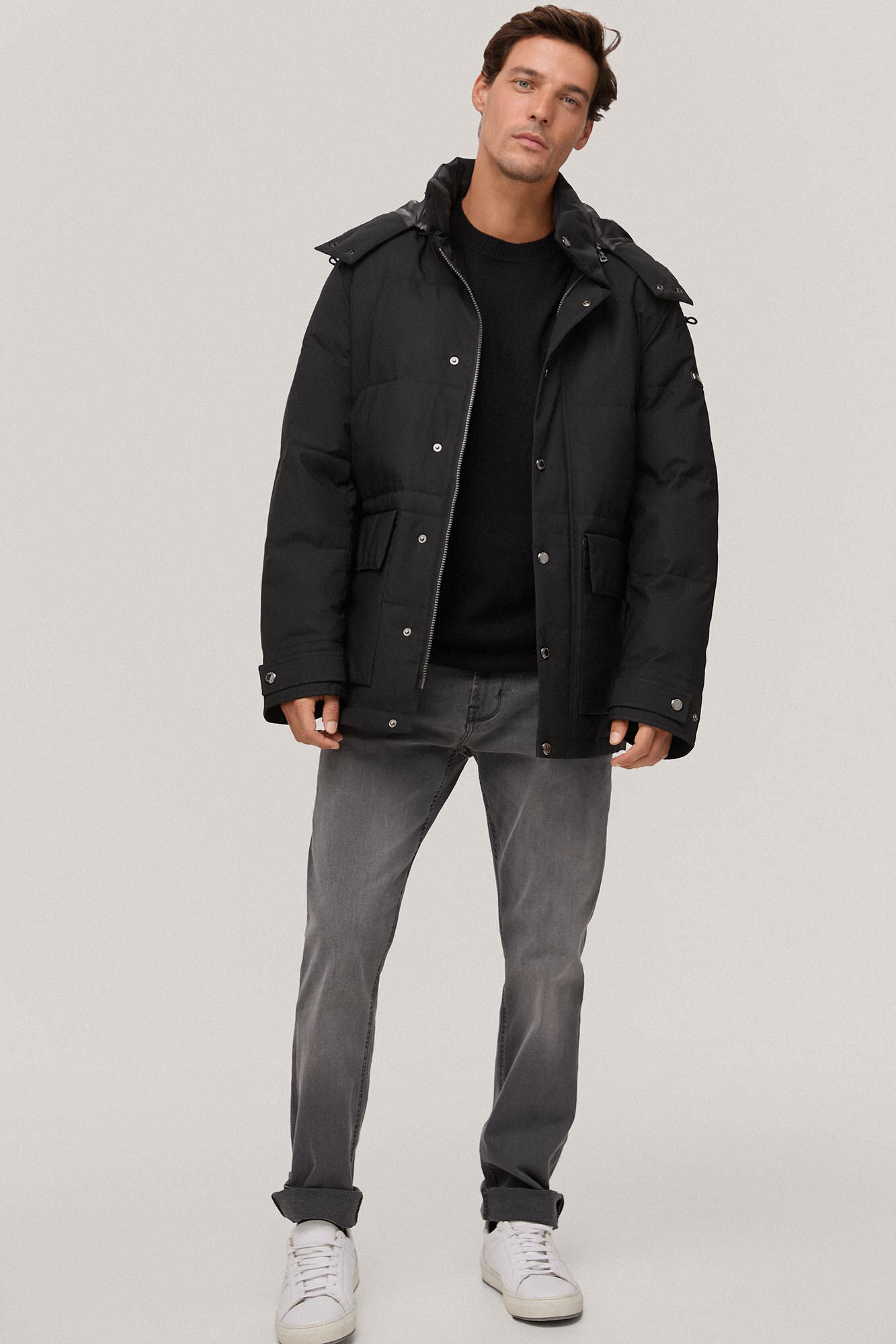 Pedro del Hierro Parka corta con capucha Negro