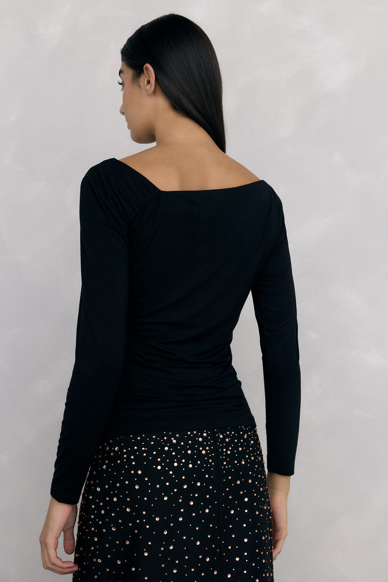 Pedro del Hierro Camiseta asim&eacute;trica Negro