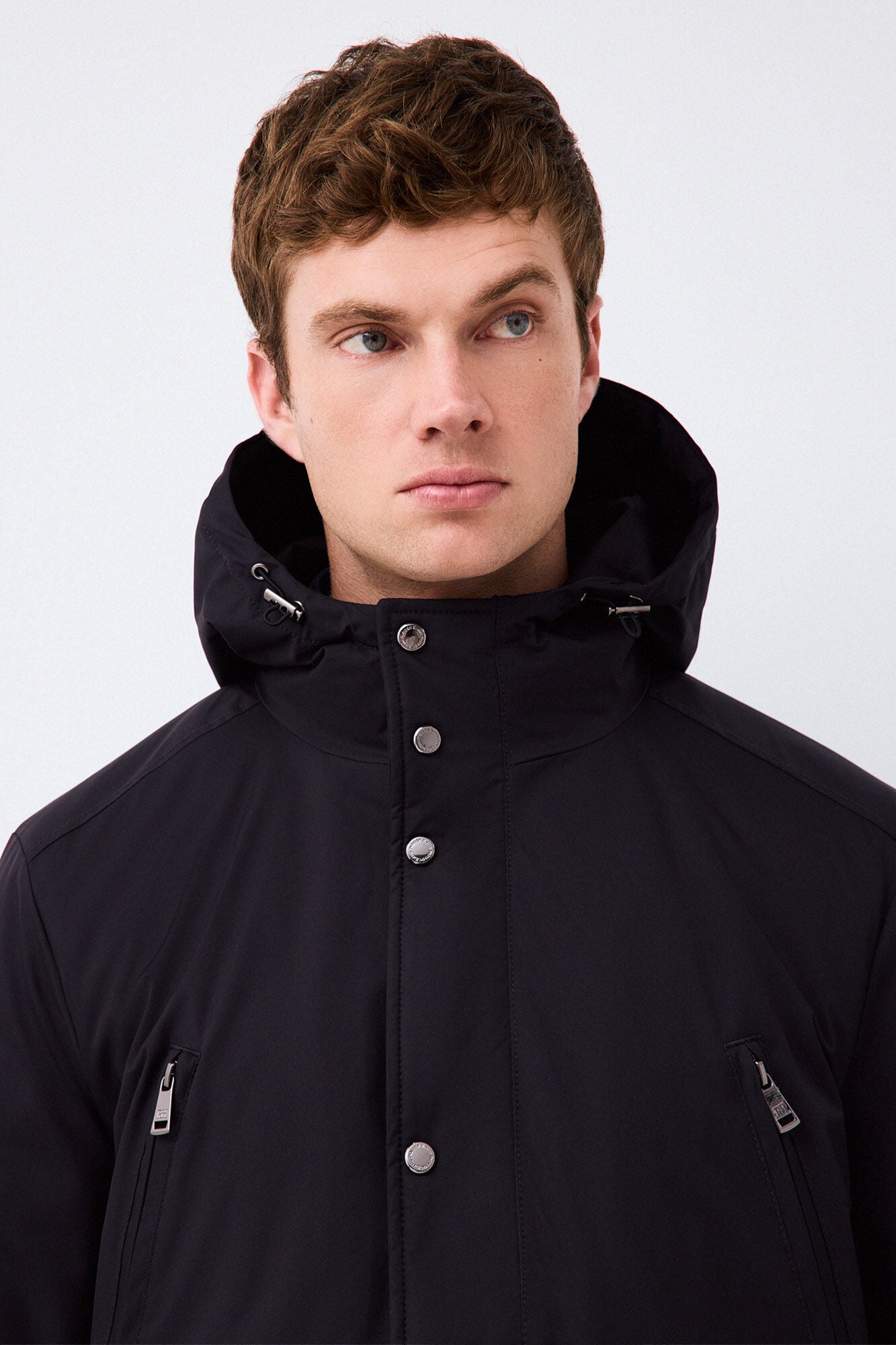 Pedro del Hierro Long four-pocket parka Blue