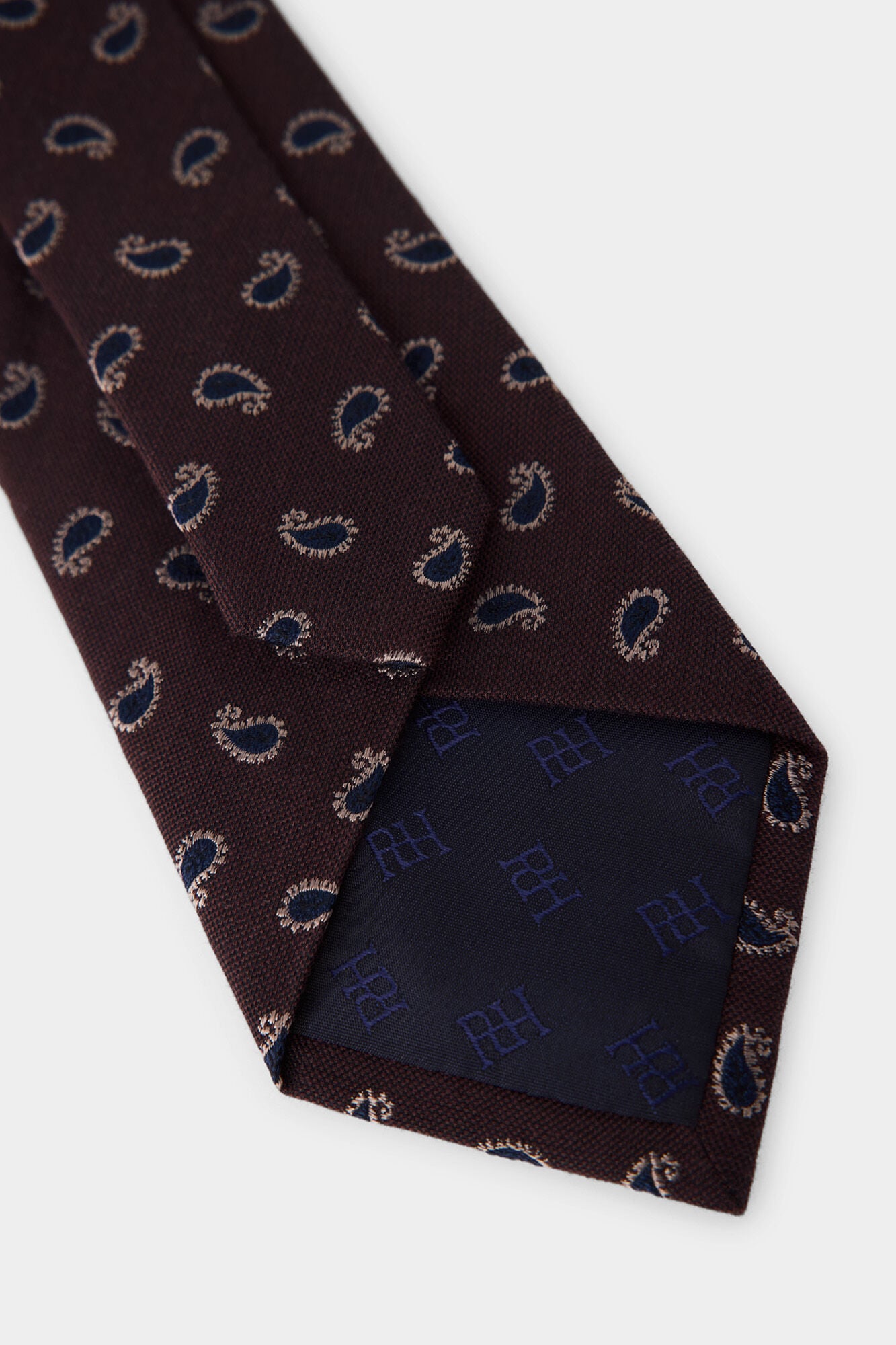 Pedro del Hierro Extra-fine silk tie Brown