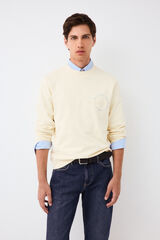 Pedro del Hierro Crew neck logo sweatshirt Yellow