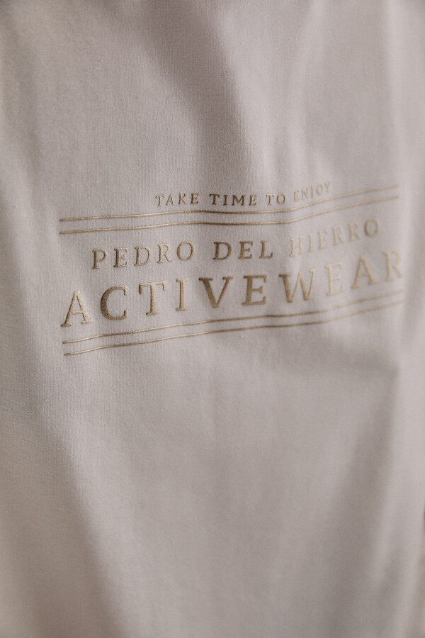 Pedro del Hierro Camiseta fluida texto Beige