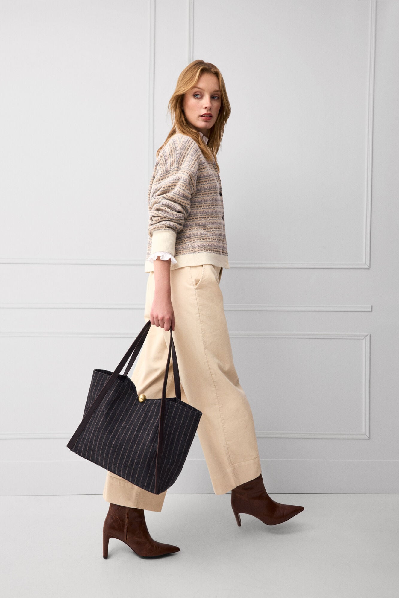 TFP by Tamara Falc&oacute; Fantasy zigzag jacquard jacket Brown