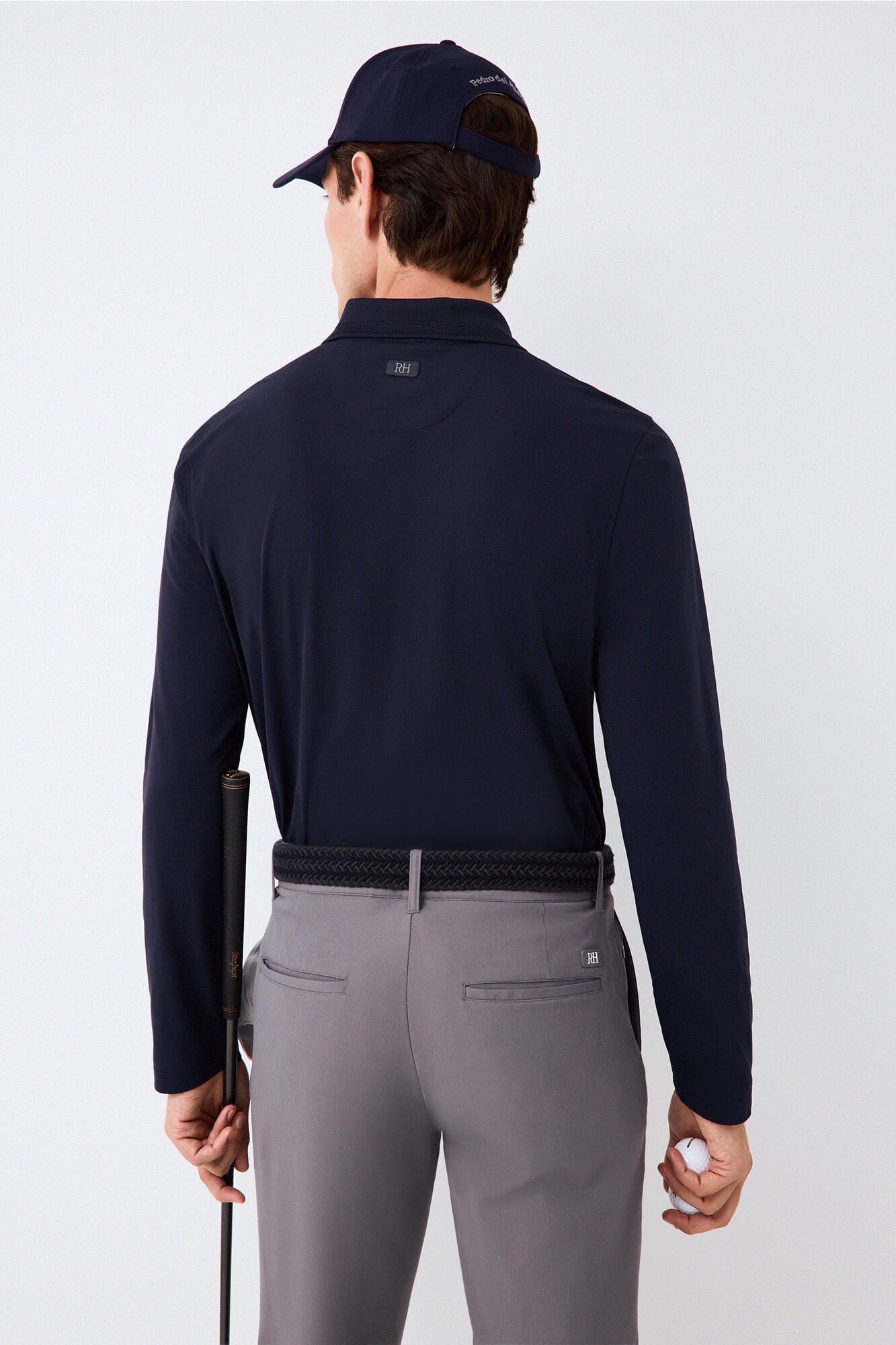 Pedro del Hierro Long sleeve technical golf polo shirt Blue