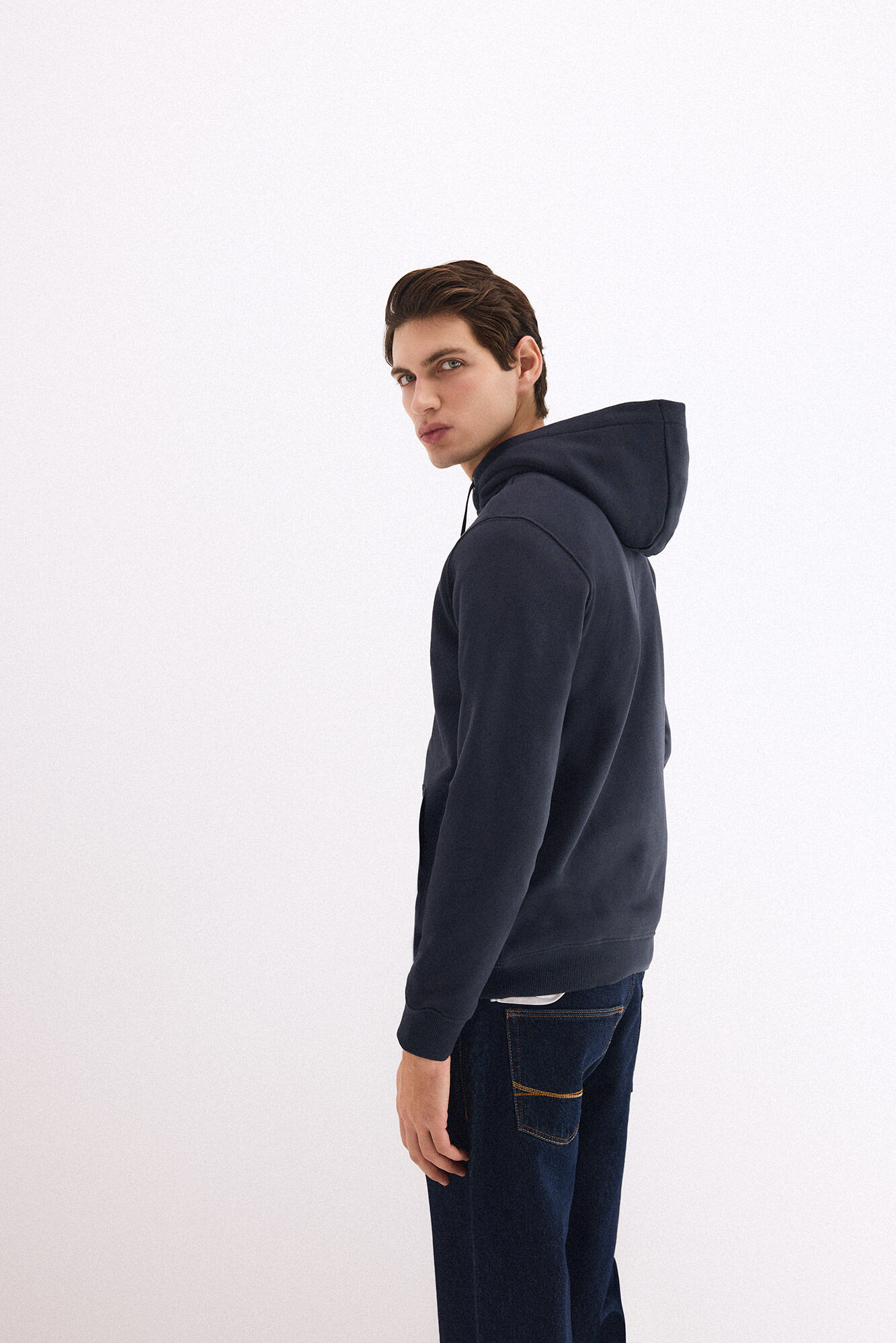 Pedro del Hierro Sudadera capucha con logo Azul