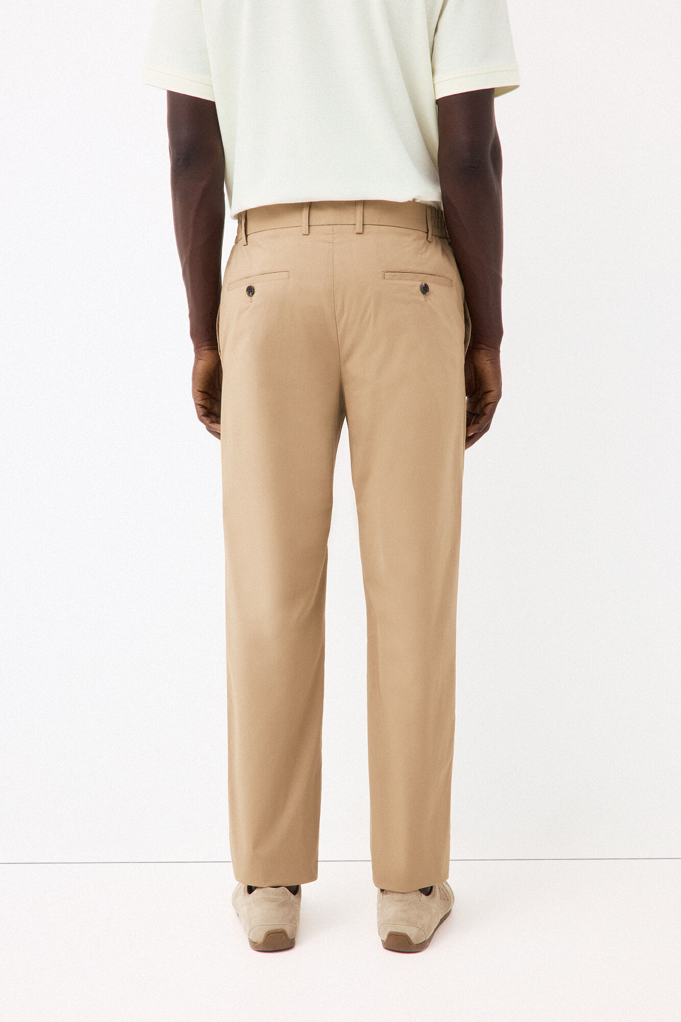 Pedro del Hierro Technical poplin regular chinos Beige
