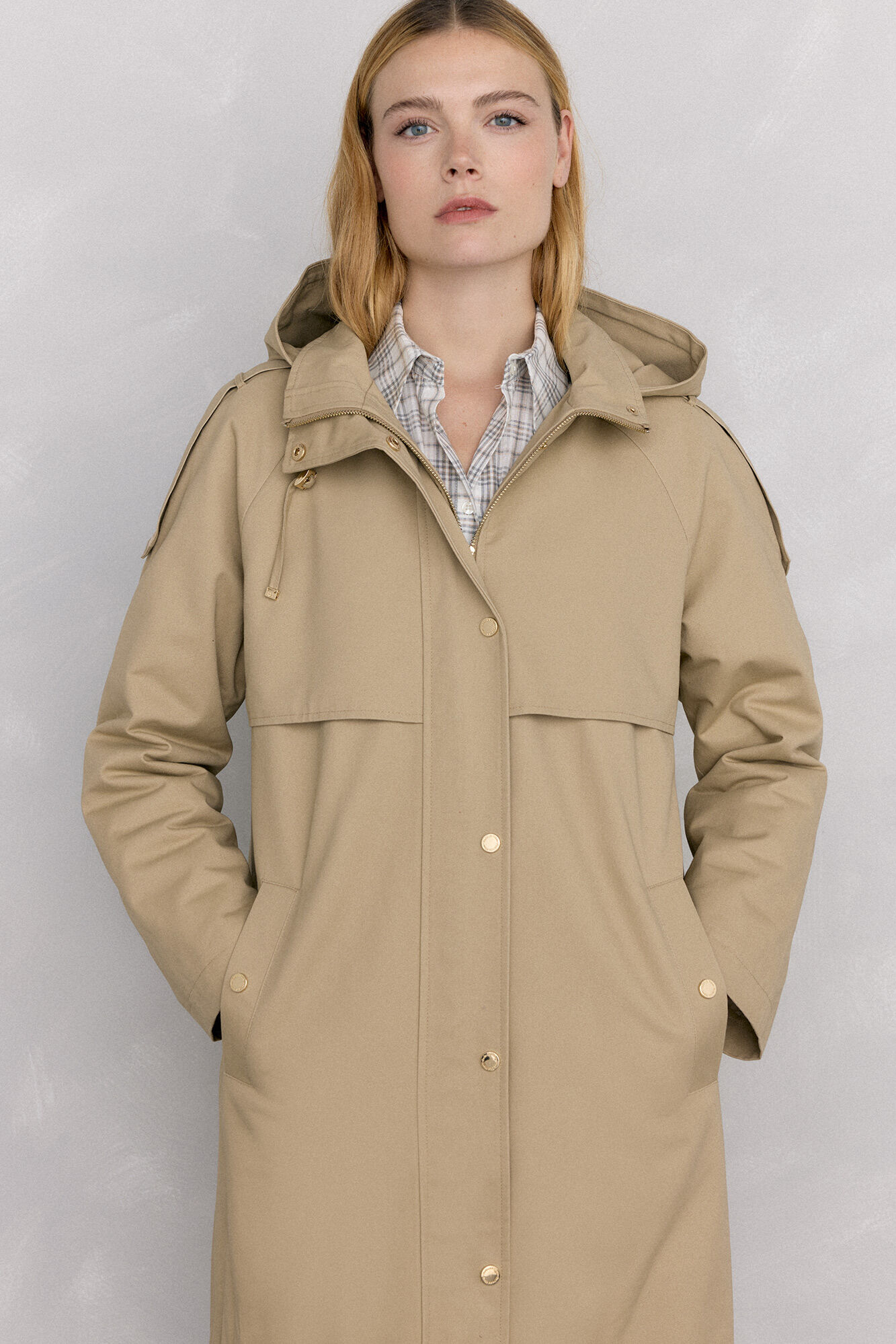 Pedro del Hierro Parka acolchoada capuz Beige