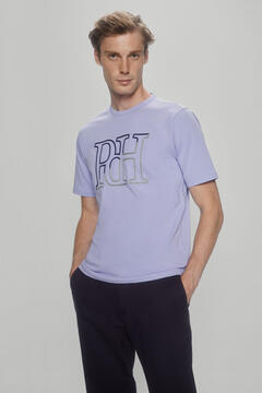 Pedro del Hierro camiseta logo bordado Purple