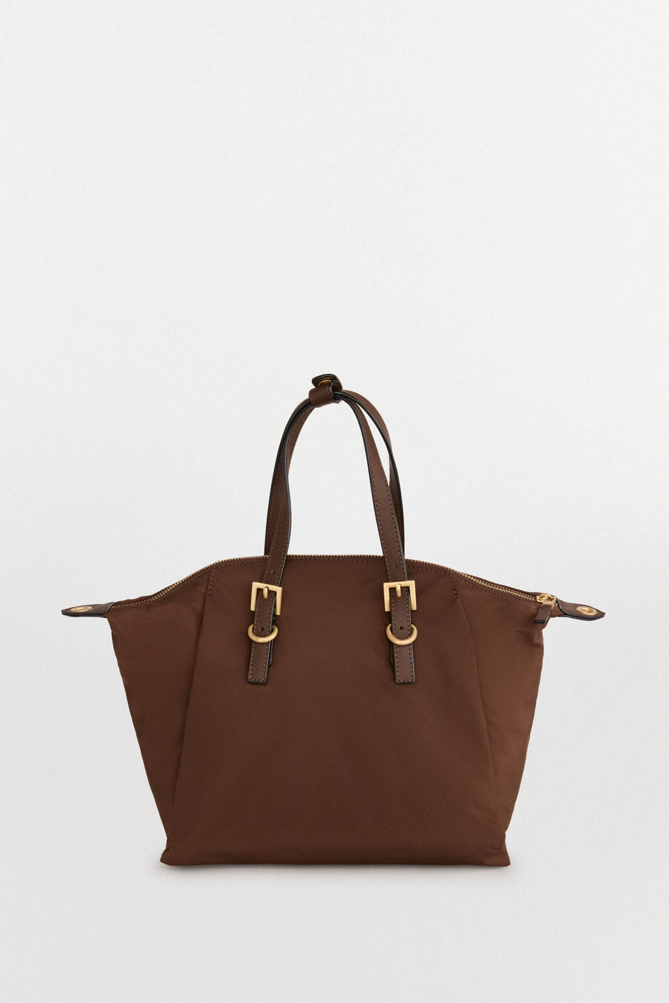 Pedro del Hierro Bolsa de compras de nylon com fivelas Marrom