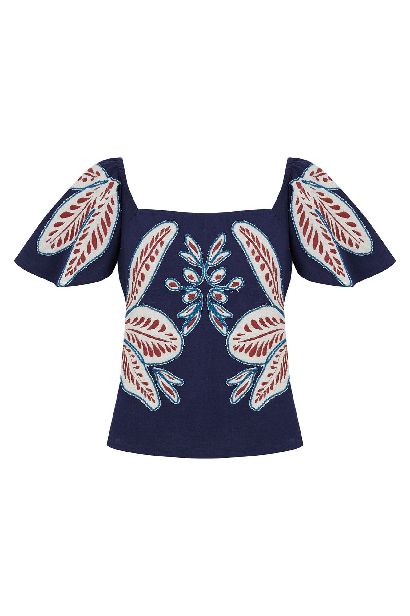 Pedro del Hierro Embroidered top Blue