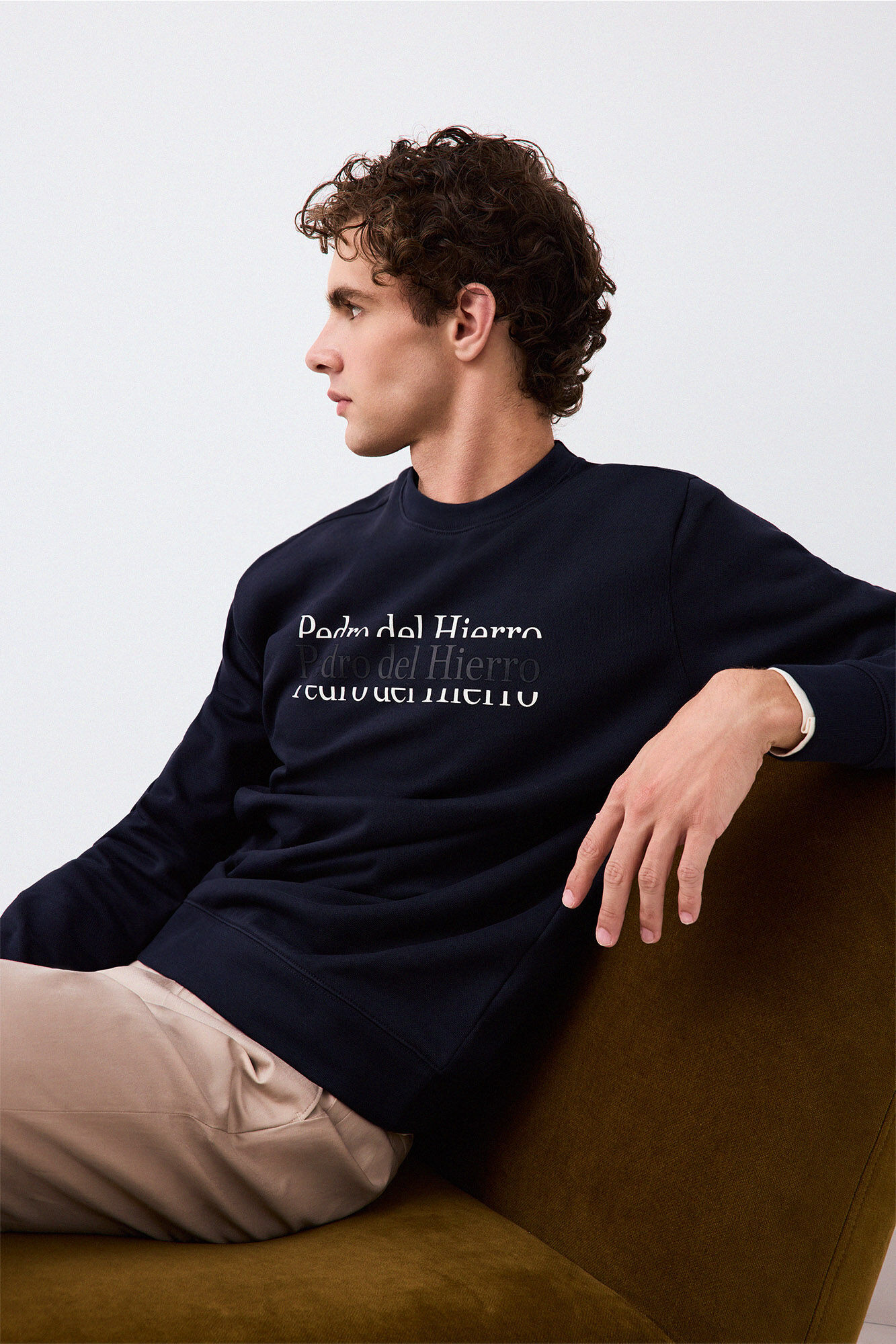 Pedro del Hierro Crew neck logo sweatshirt