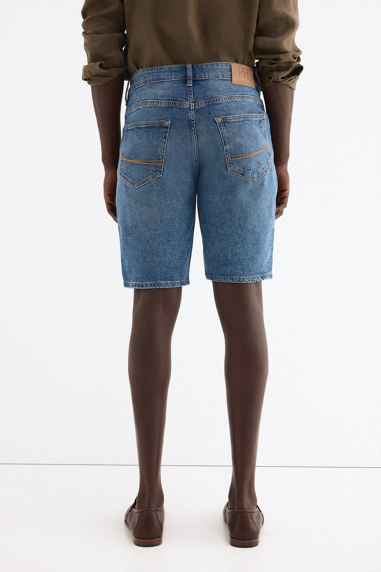 Pedro del Hierro Denim regular Bermuda shorts Blue