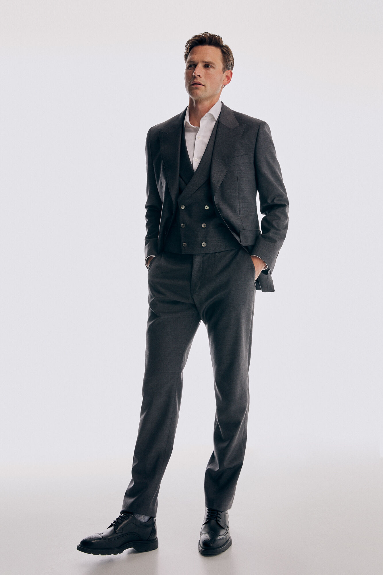 Pedro del Hierro Colete cinzento tailored fit Cizento