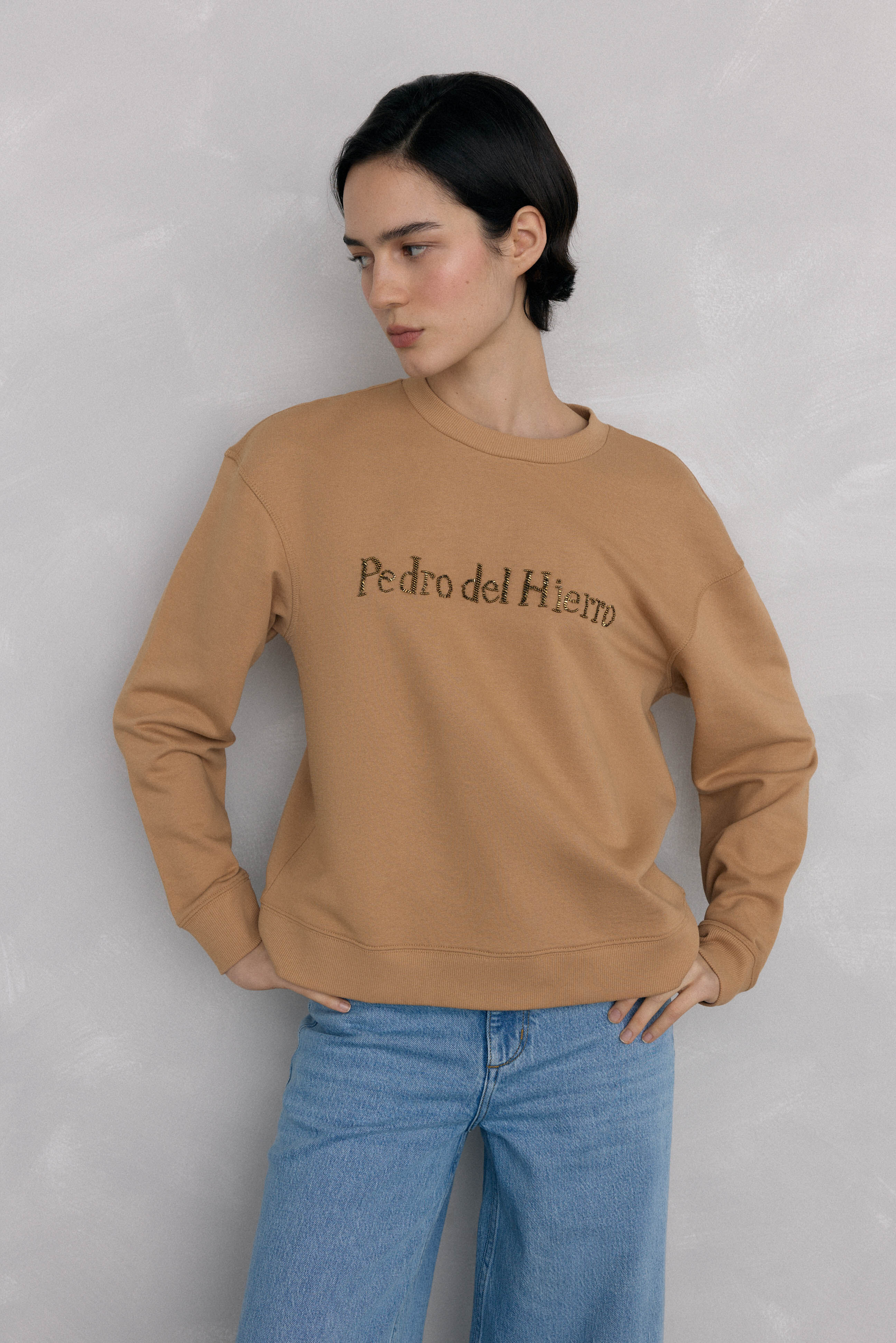 Pedro del Hierro Rhinestone logo sweatshirt