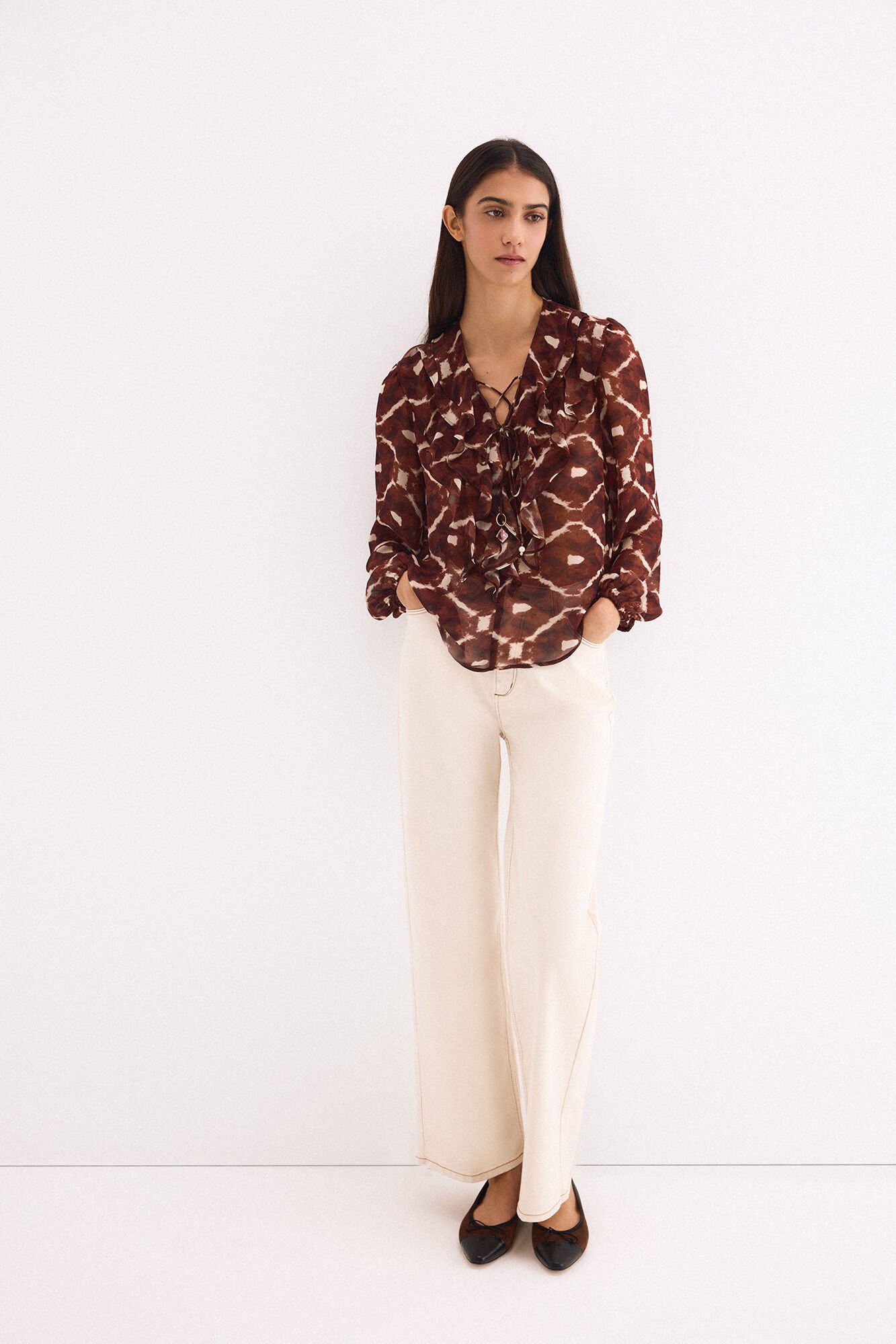 Pedro del Hierro Print blouse Brown