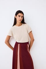 Pedro del Hierro Lurex knit top Ecru