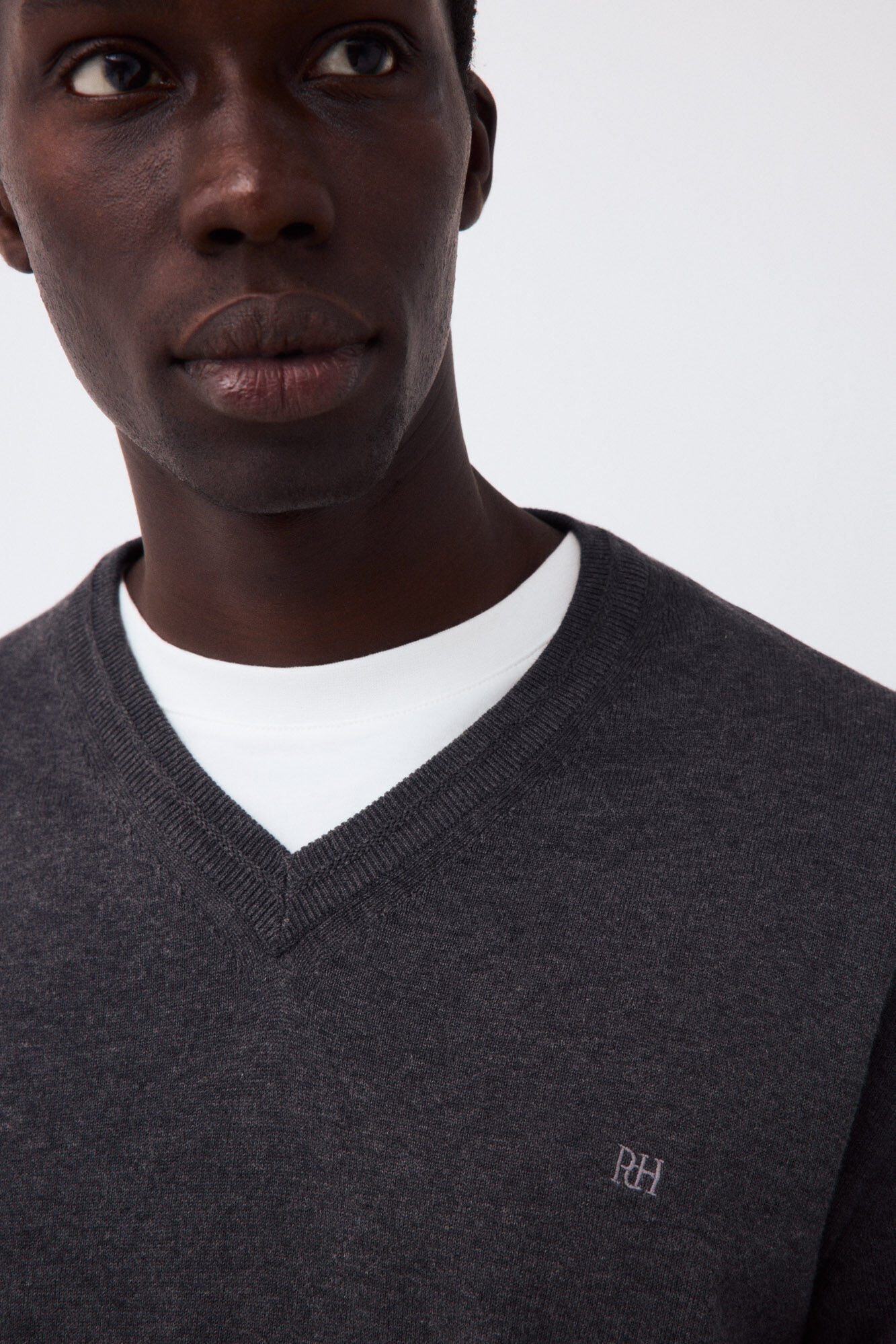 Pedro del Hierro Premium cotton fine knit V-neck jumper