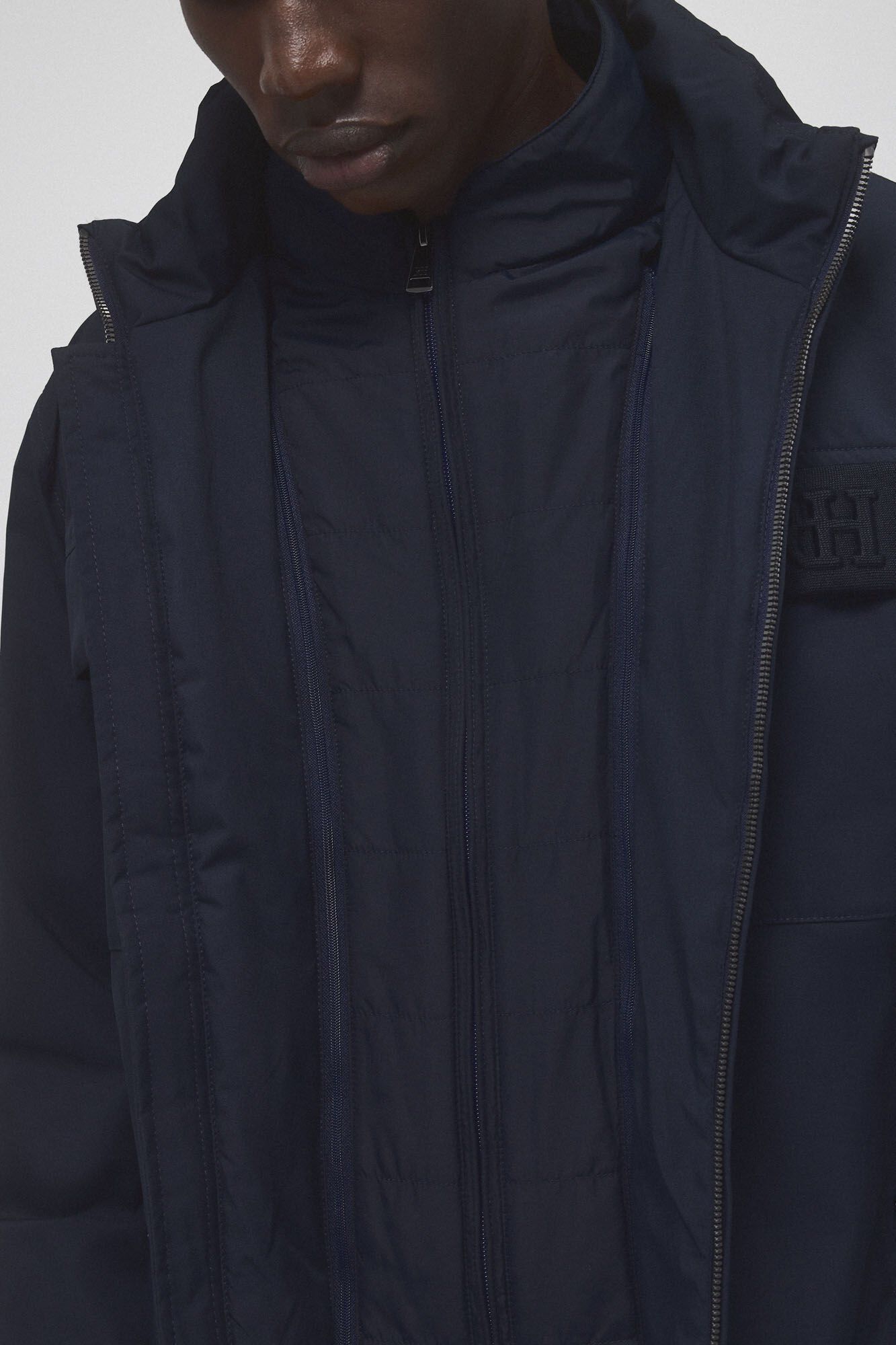 Pedro del Hierro Jacket with detachable hood Blue