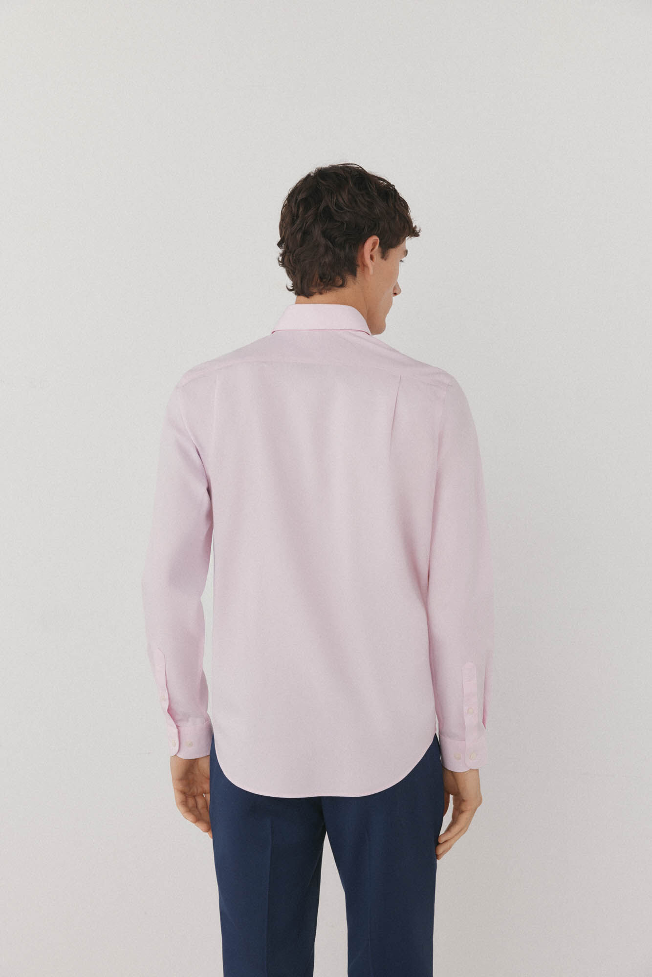 Pedro del Hierro Camisa social lisa que n&atilde;o pode ser passada a ferro + resistente a manchas Rosa