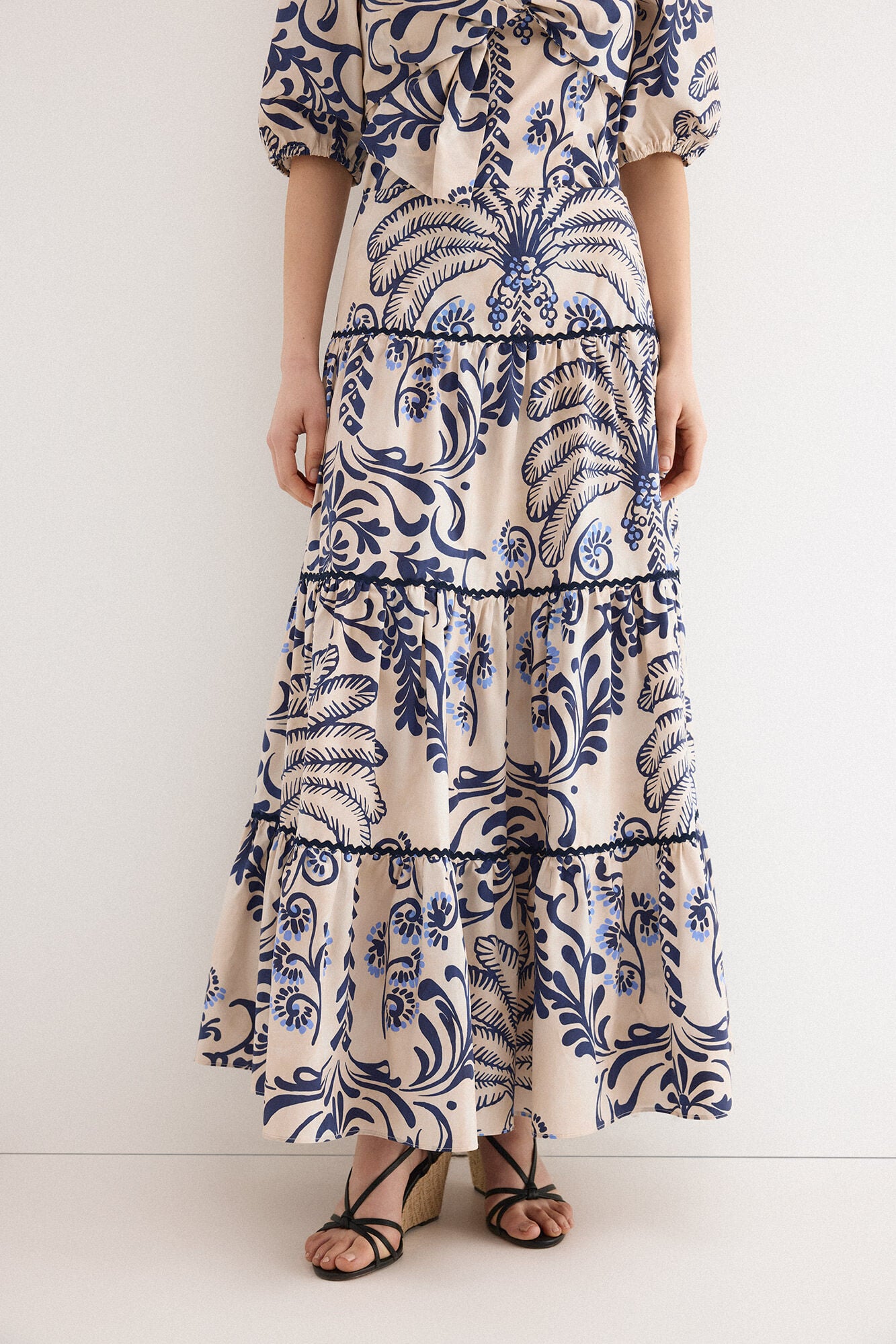 TFP by Tamara Falc&oacute; Printed tiered skirt