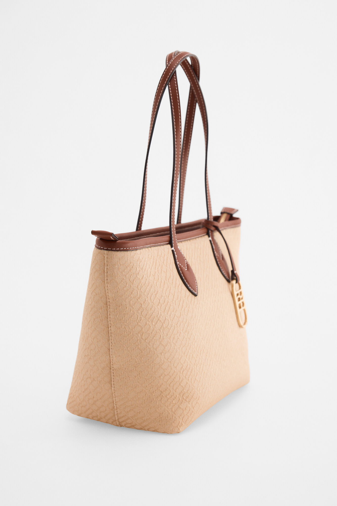 Pedro del Hierro Jacquard shopper bag Beige