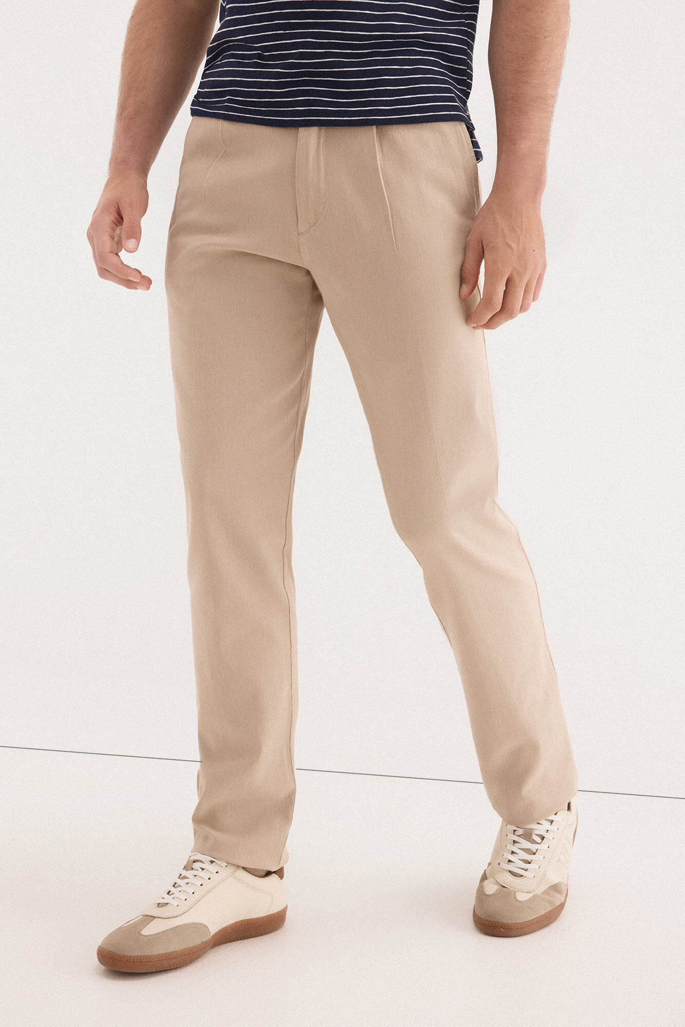 Pedro del Hierro Cotton-linen drawstring chinos