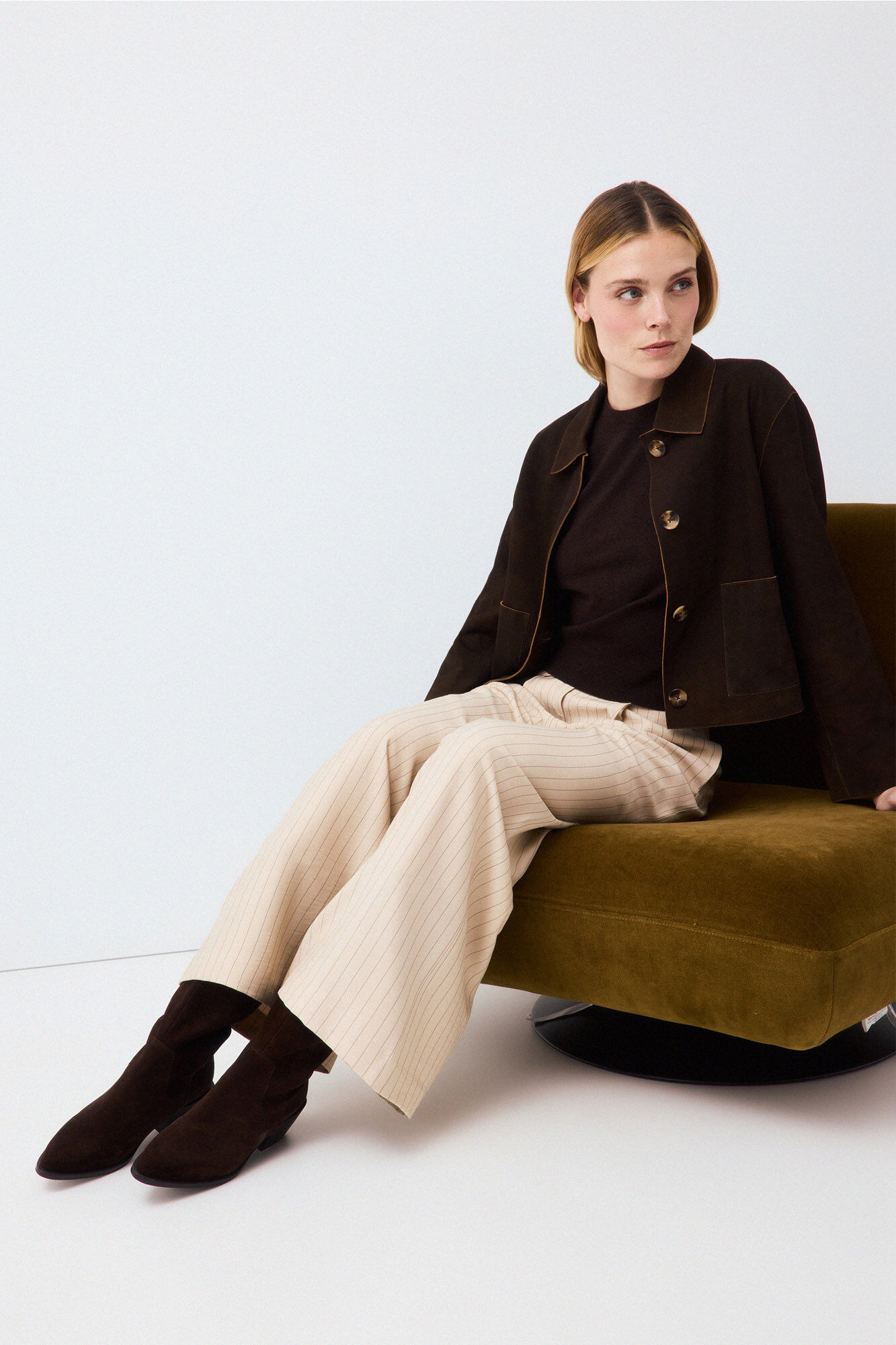 Pedro del Hierro Striped straight trousers