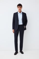Pedro del Hierro Blue plaid slim fit tailored trousers Blue