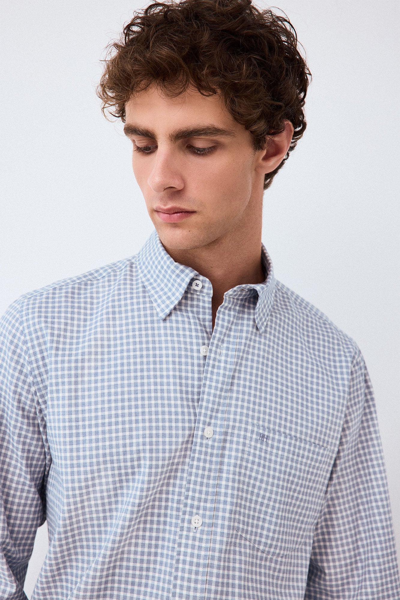 Pedro del Hierro Melange plaid shirt