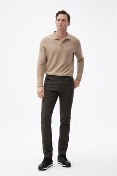 Pedro del Hierro Slim fit coloured micro print 5-pocket trousers Brown